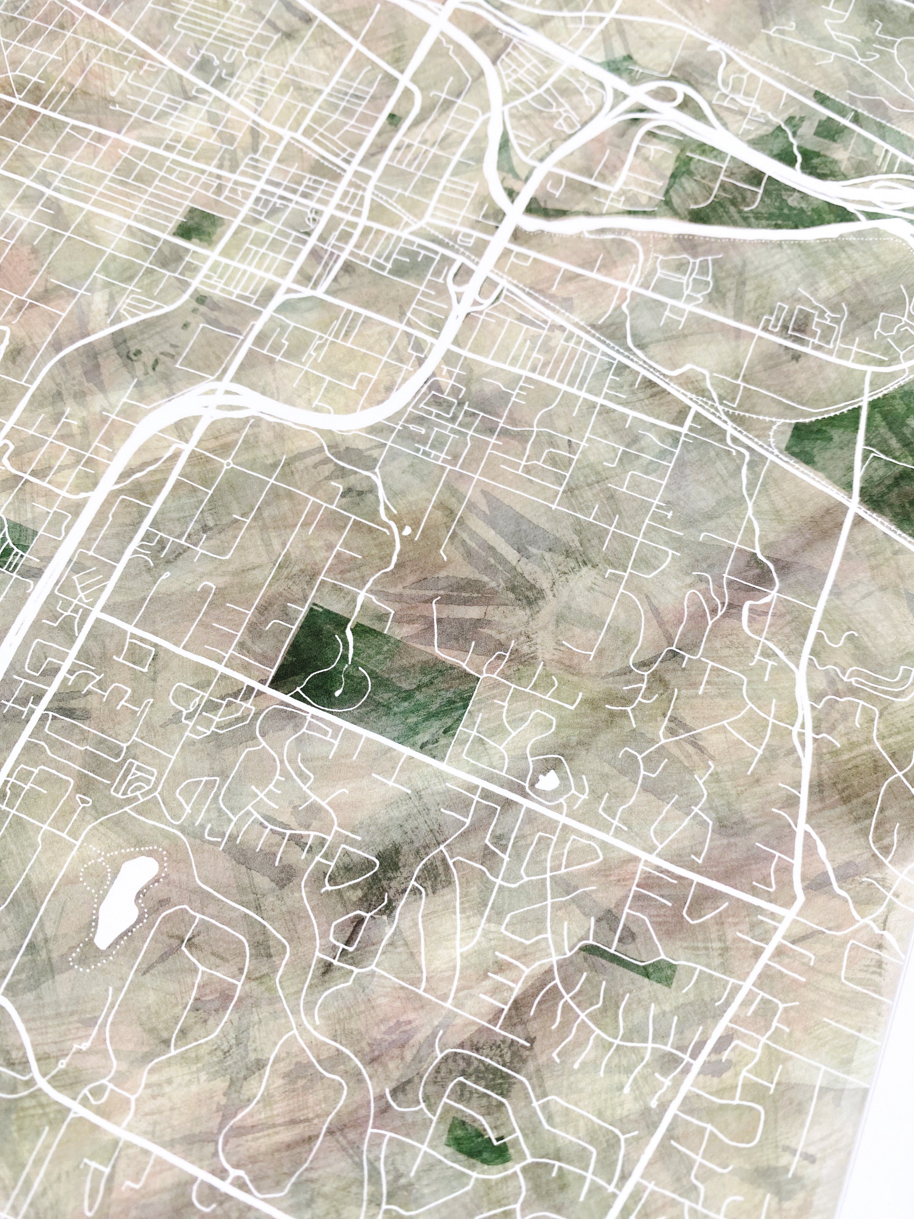 PUYALLUP Washington Watercolor Map: PRINT