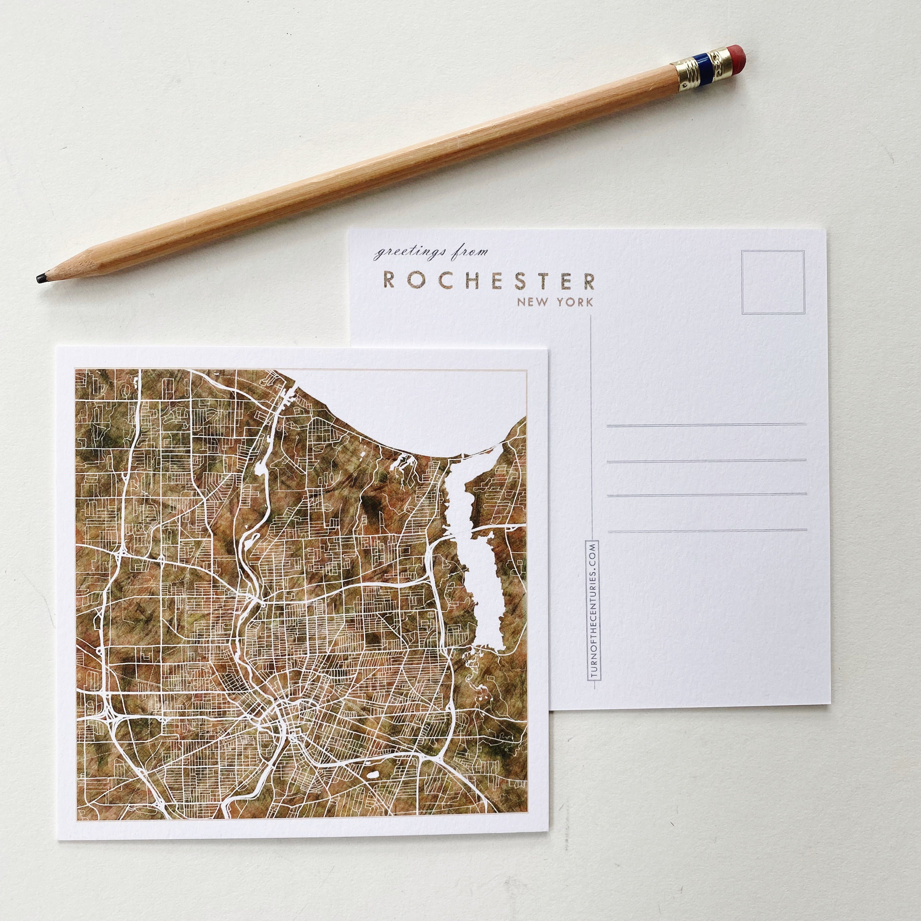 Customize YOUR CITY/PLACE Art Map: Square POSTCARD: Wholesale Only