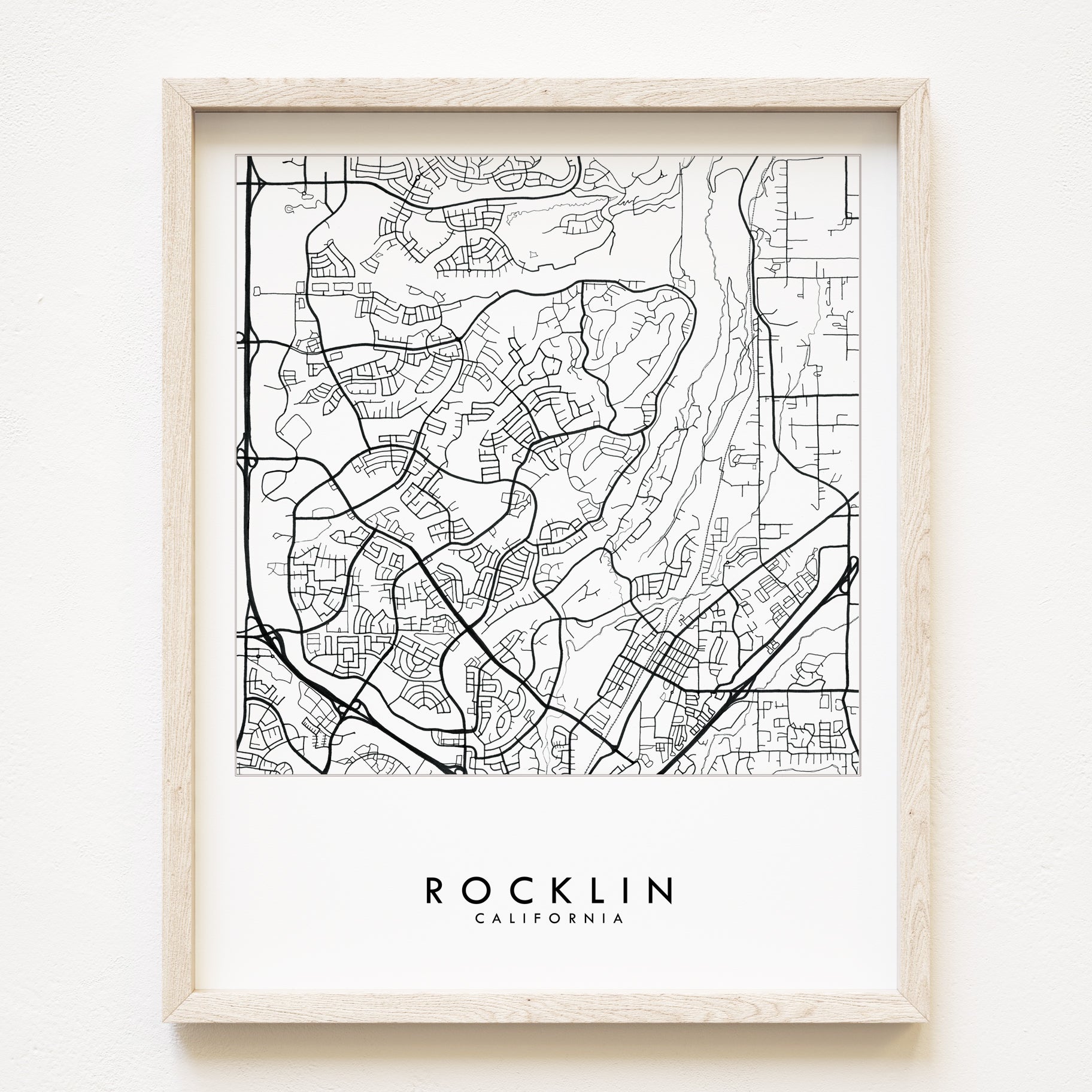 ROCKLIN California City Lines Map: PRINT