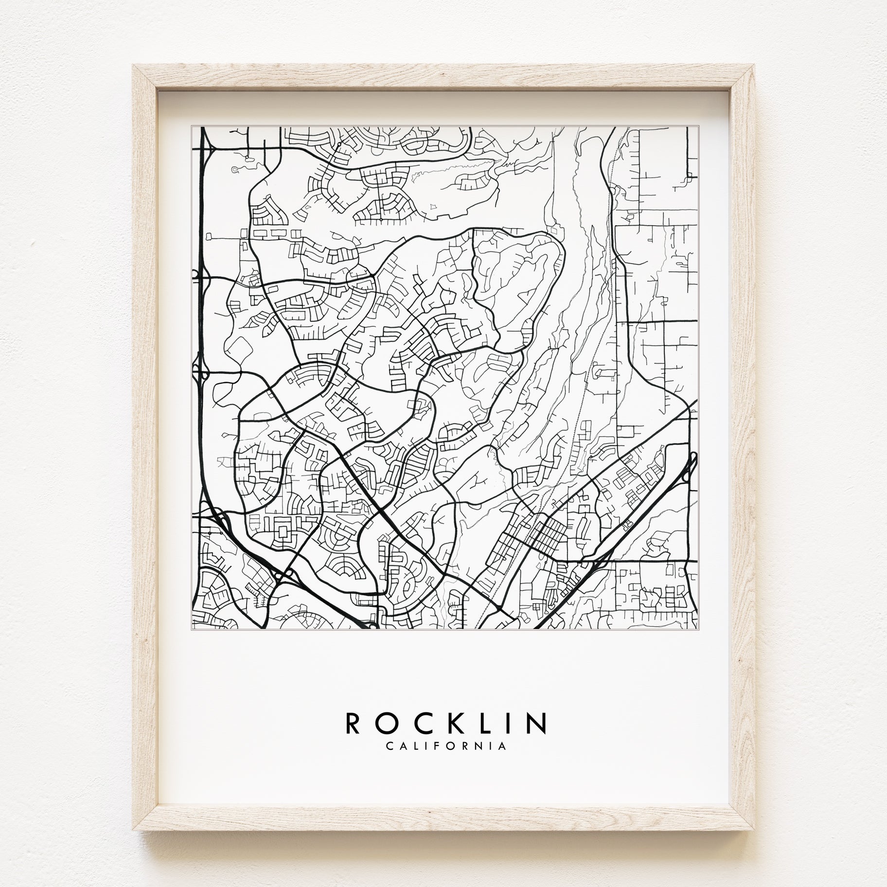 Custom YOUR CITY: Black and White "City Lines" Map: PRINT: Wholesale Only