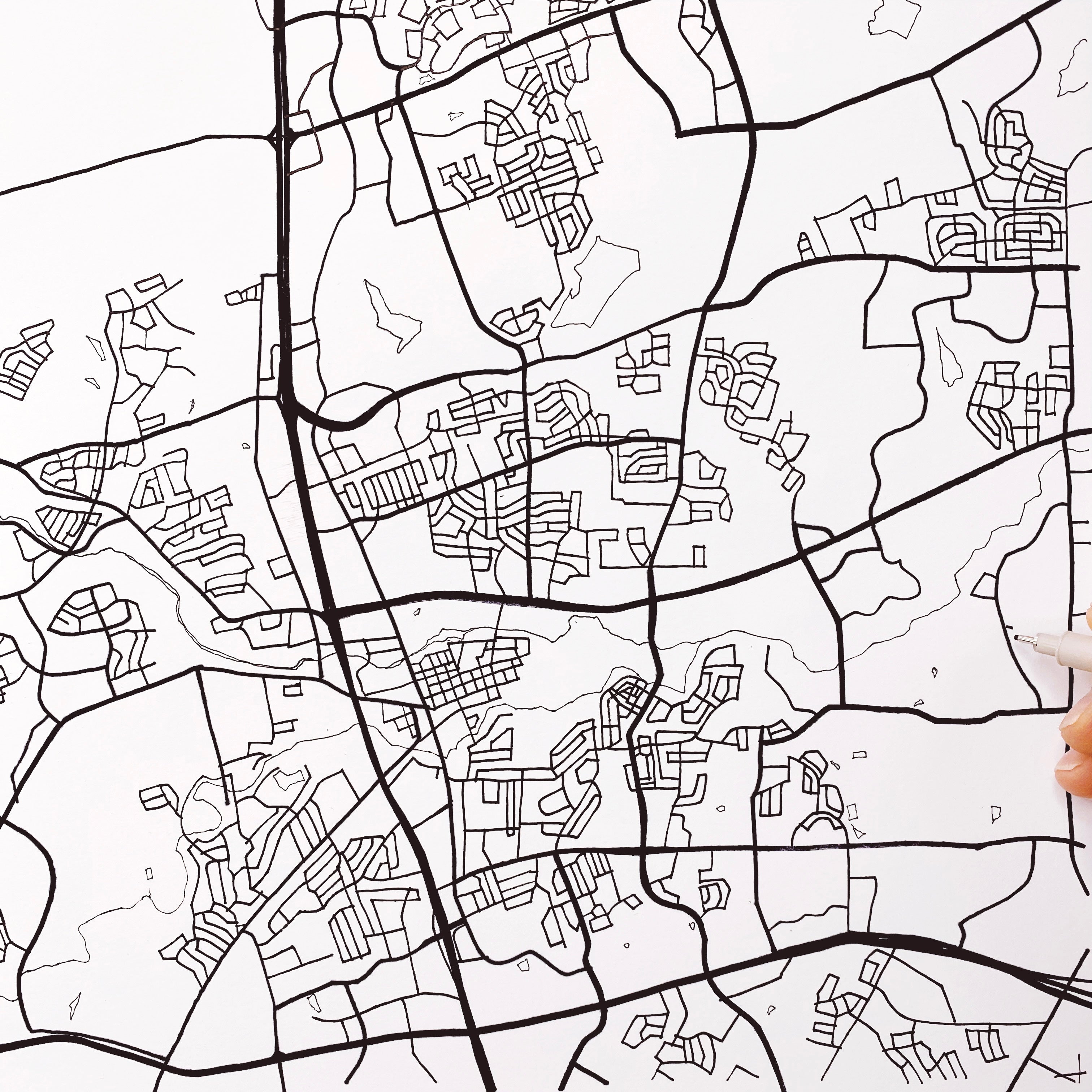 ROUND ROCK Texas City Lines Map: PRINT