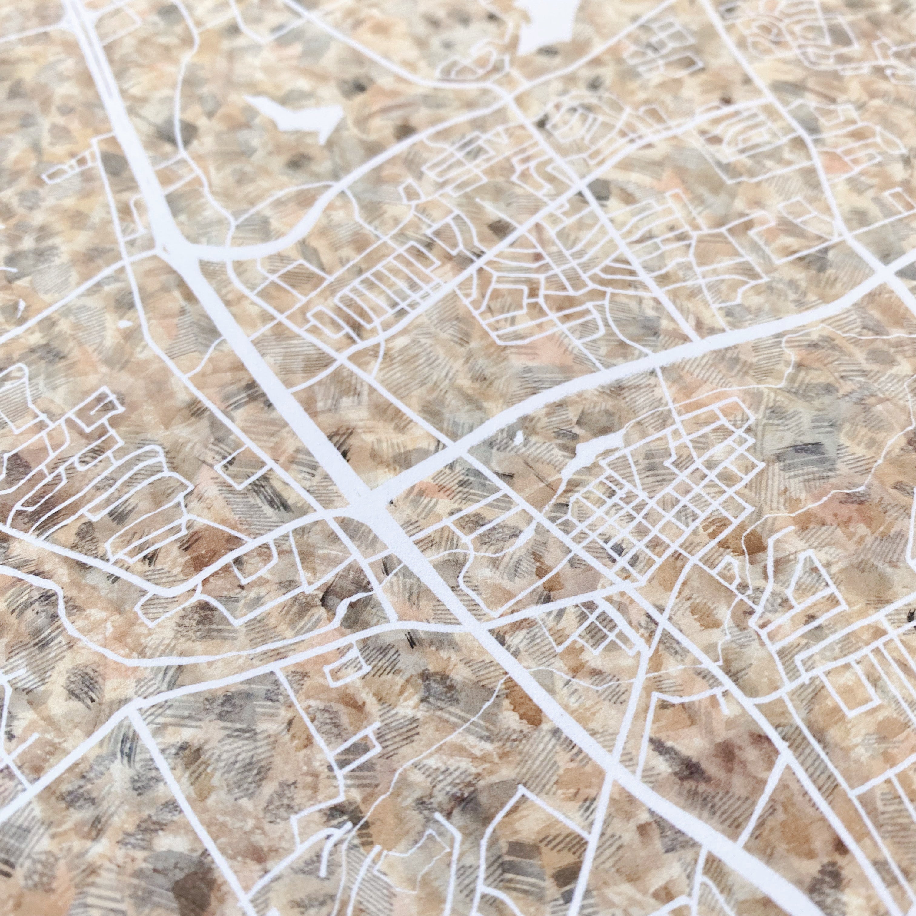 ROUND ROCK Texas Urban Fabrics City Map: PRINT