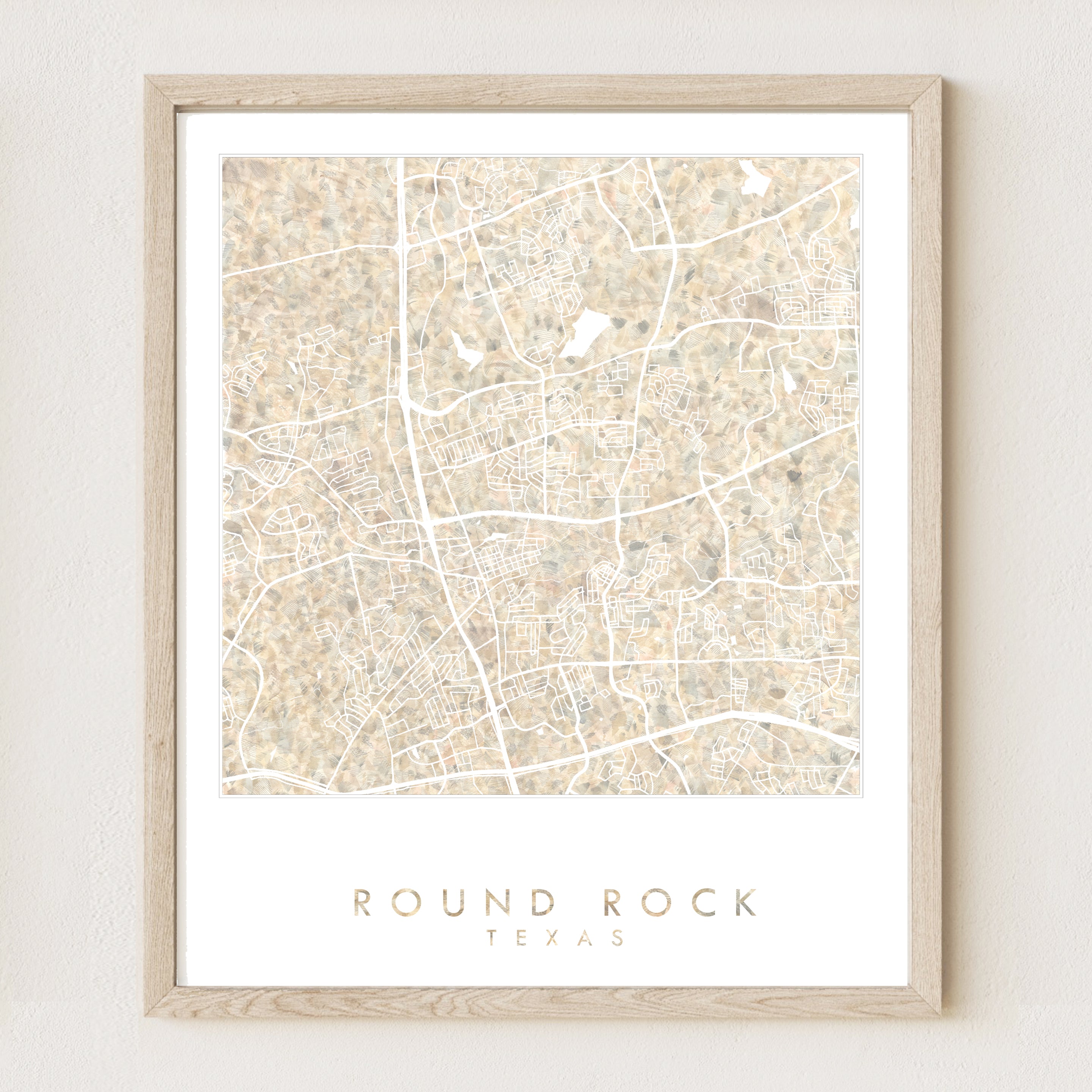 ROUND ROCK Texas Urban Fabrics City Map: PRINT