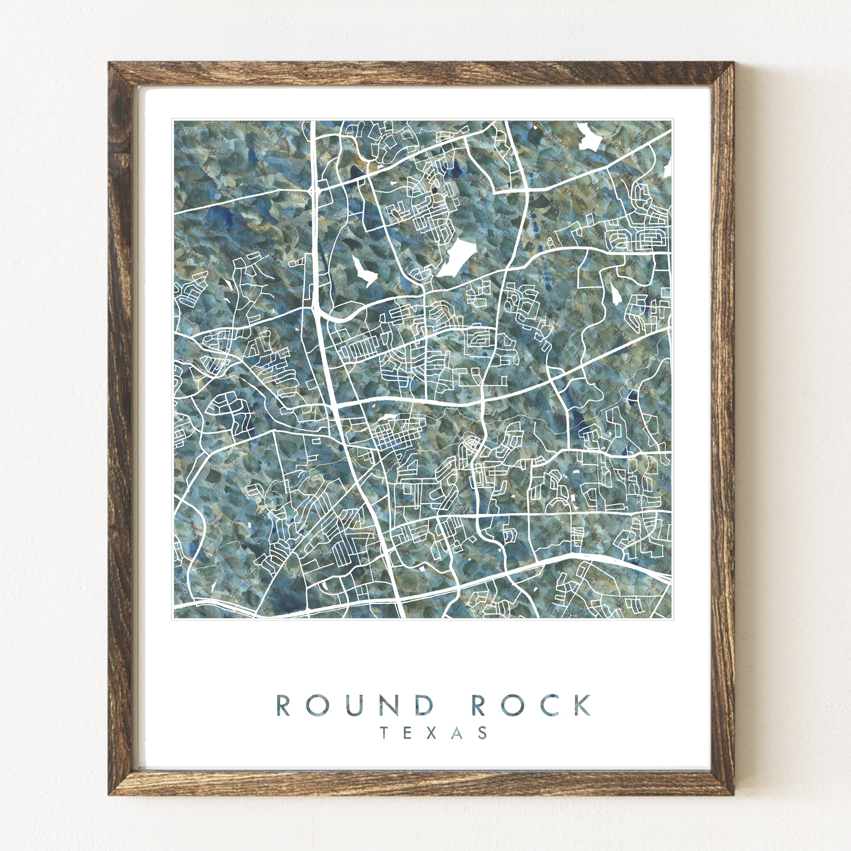 ROUND ROCK Texas Urban Fabrics City Map: PRINT