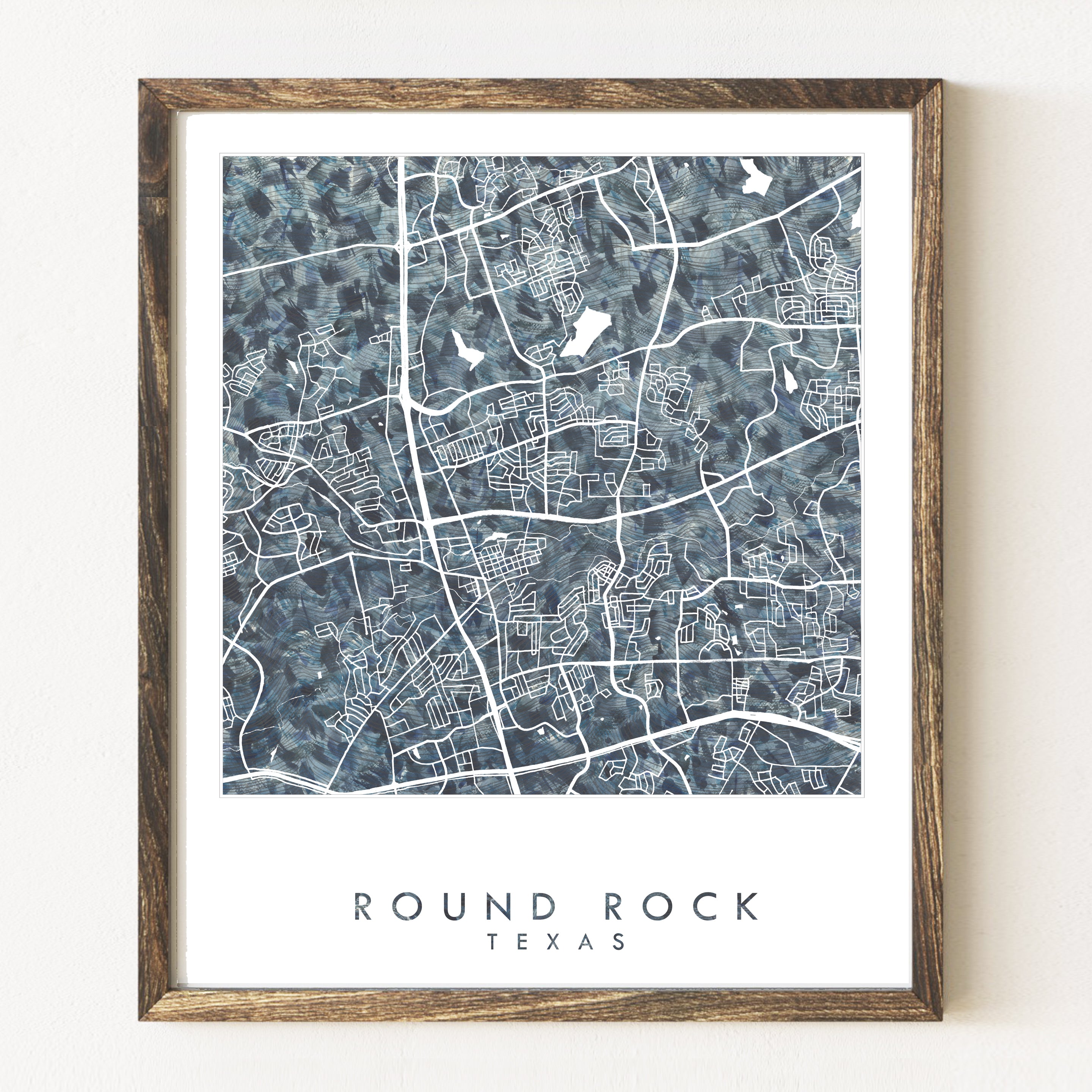 ROUND ROCK Texas Urban Fabrics City Map: PRINT