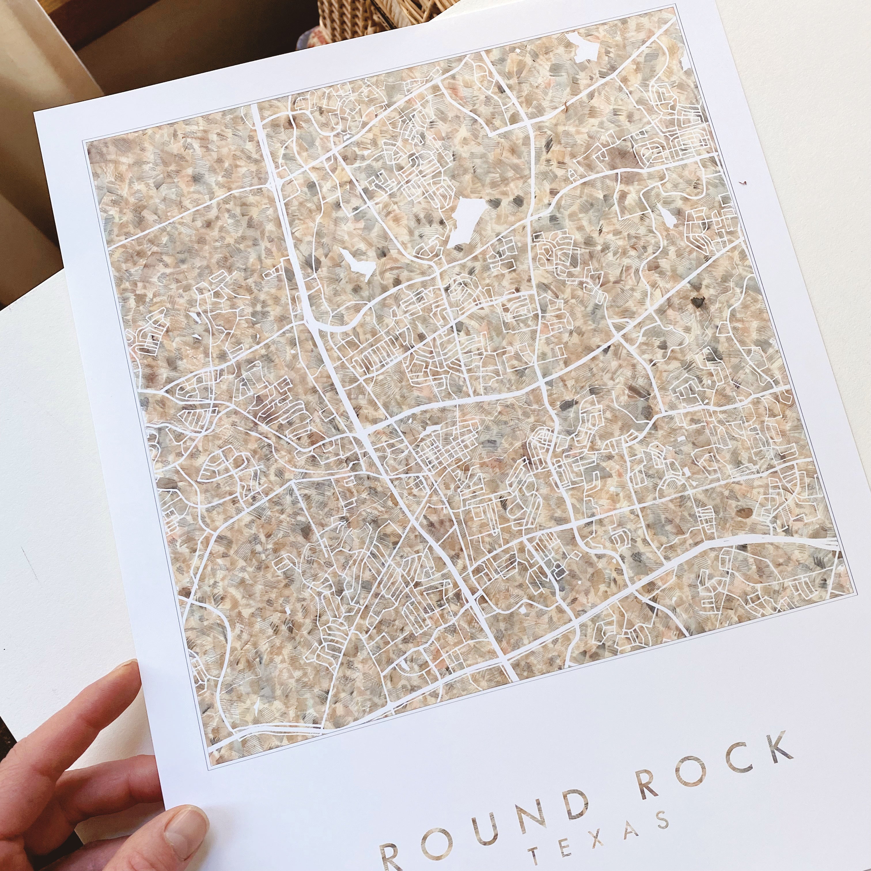 ROUND ROCK Texas Urban Fabrics City Map: PRINT