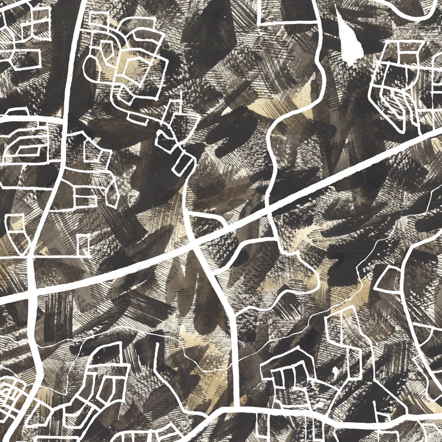 ROUND ROCK Texas Urban Fabrics City Map: PRINT