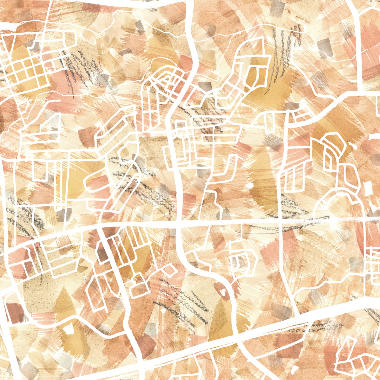 ROUND ROCK Texas Urban Fabrics City Map: PRINT