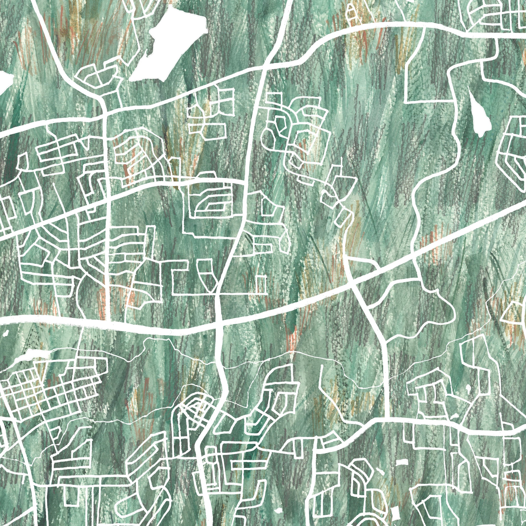 ROUND ROCK Texas Urban Fabrics City Map: PRINT