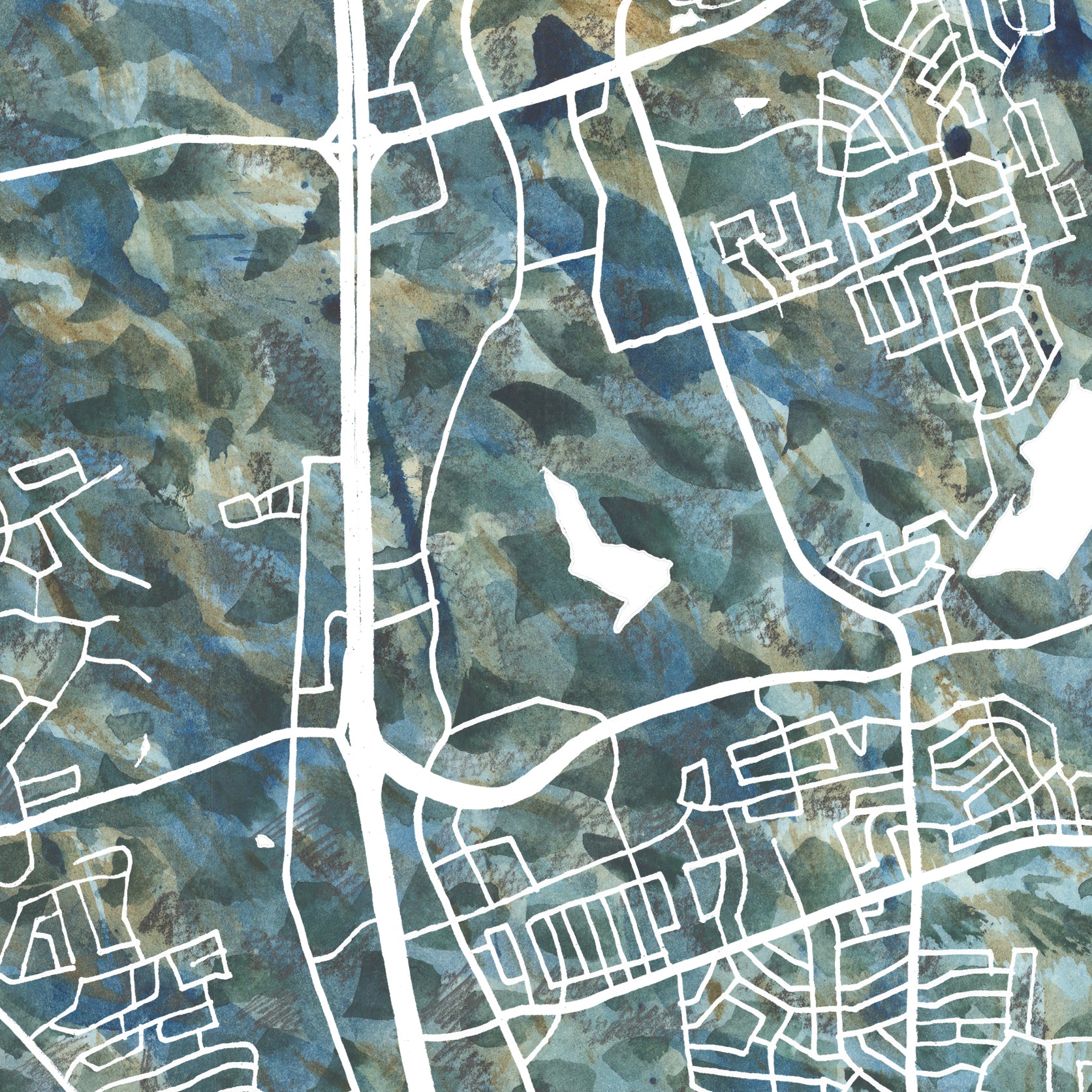 ROUND ROCK Texas Urban Fabrics City Map: PRINT