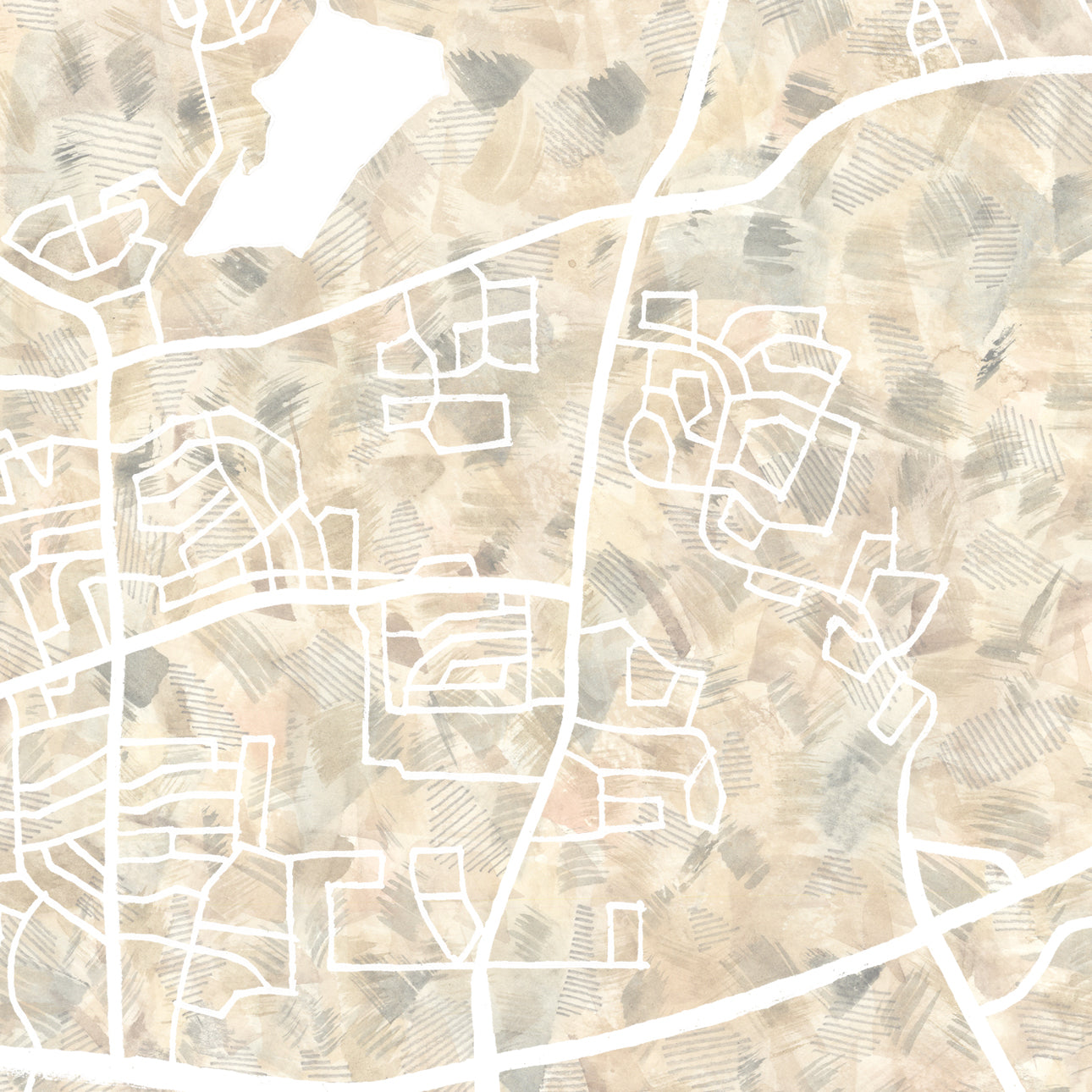 ROUND ROCK Texas Urban Fabrics City Map: PRINT