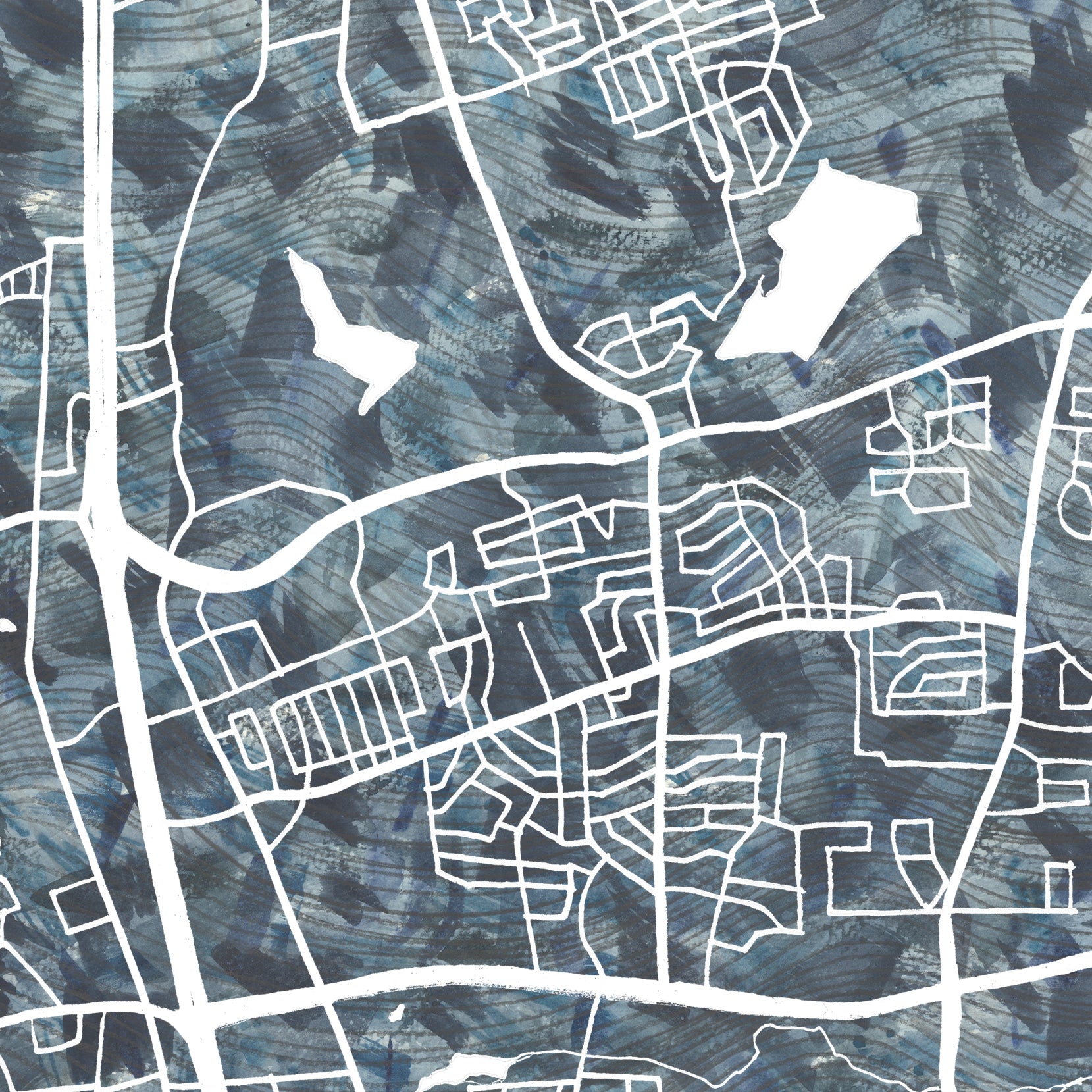 ROUND ROCK Texas Urban Fabrics City Map: PRINT