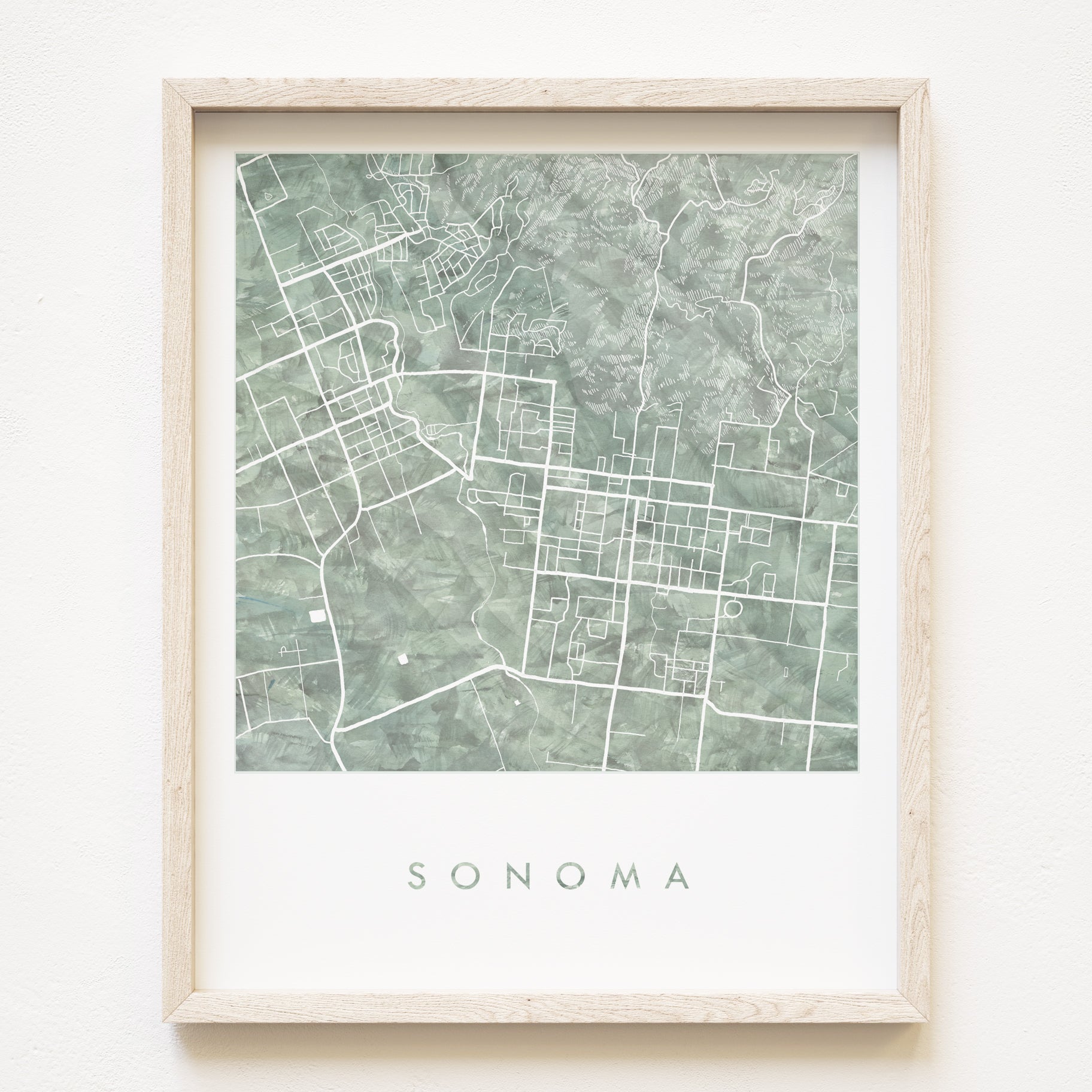 SONOMA California Watercolor Map: PRINT