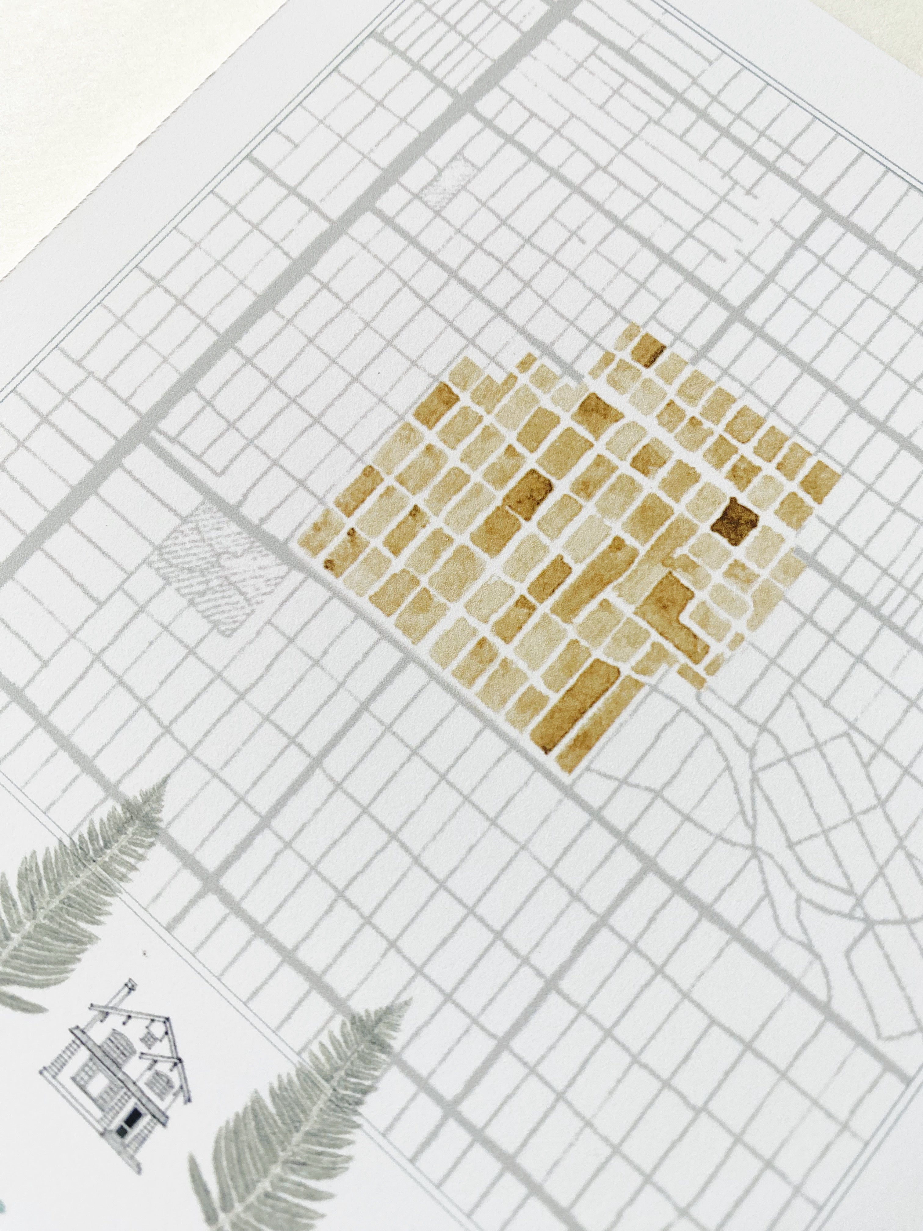 Sabin PORTLAND Neighborhood Watercolor Map: PRINT
