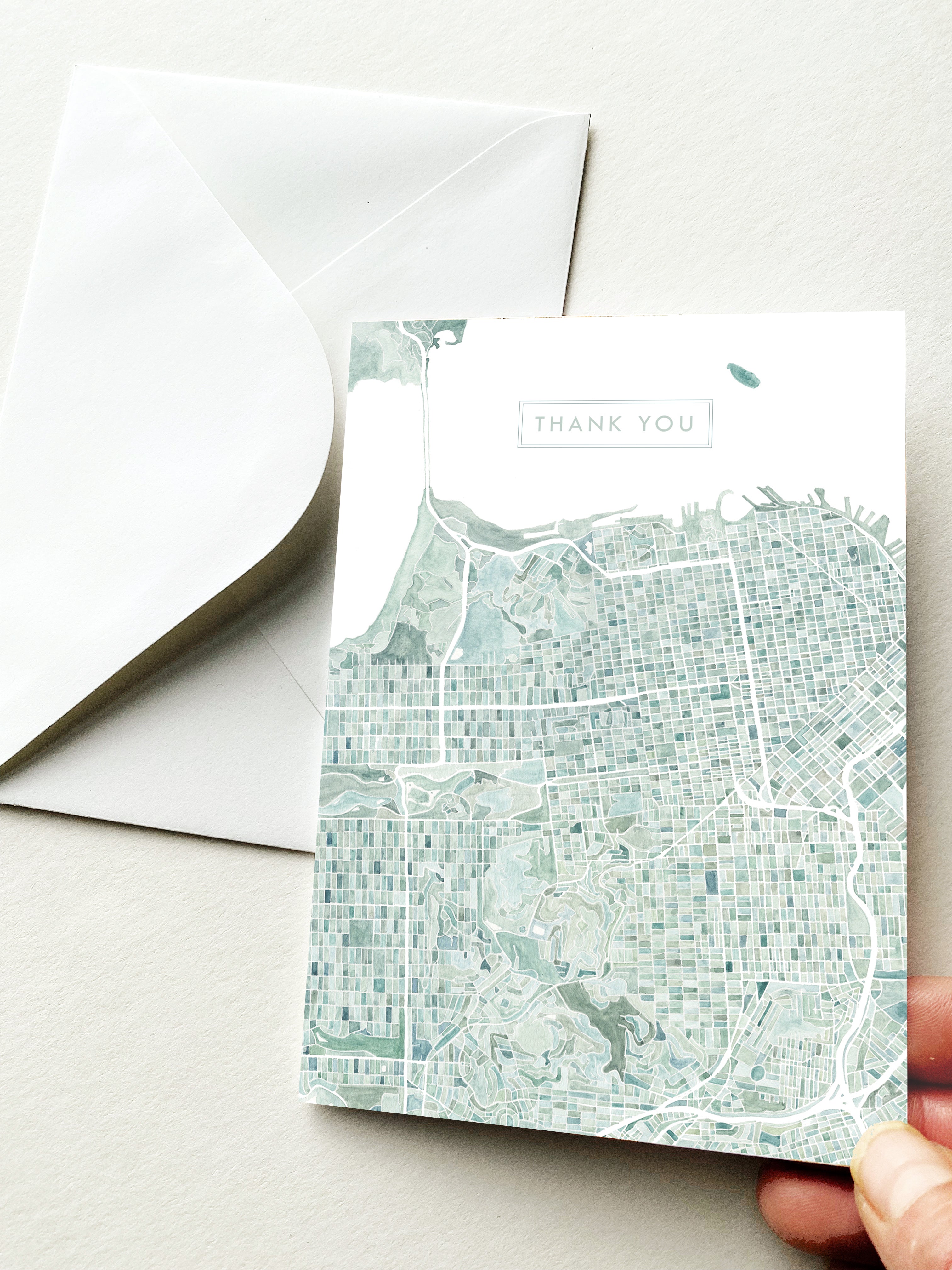 SAN FRAN San Francisco California Watercolor Map - city nickname greeting card