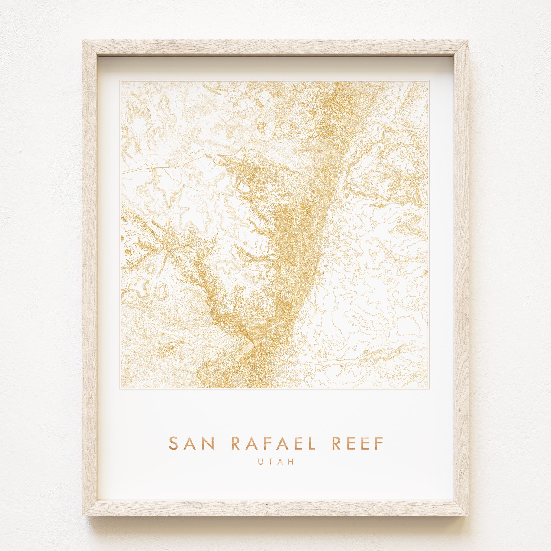 San Rafael Reef UTAH Topographical Map Drawing: PRINT