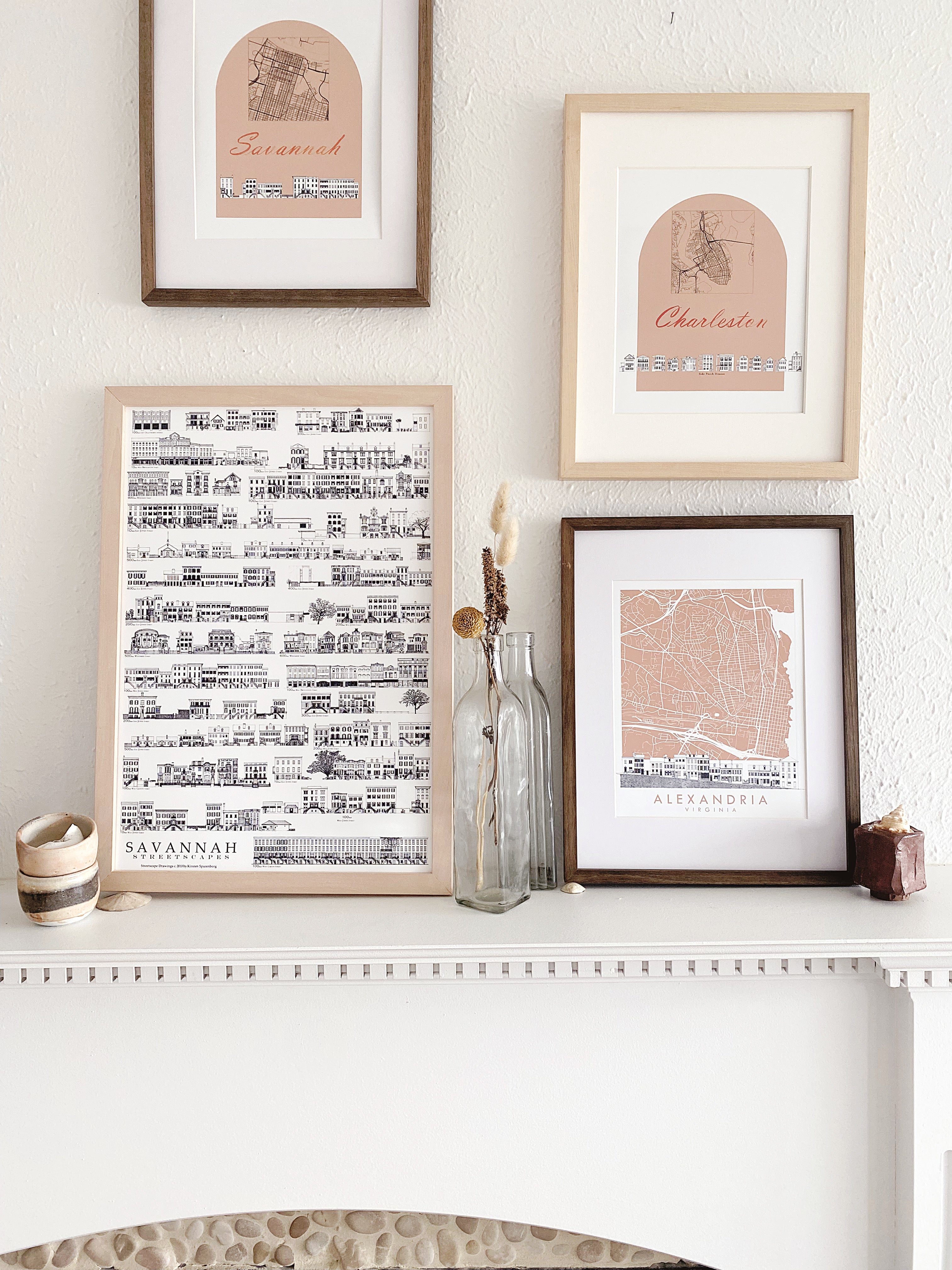 ALEXANDRIA Virginia Map + Captains Row Sketch: PRINT