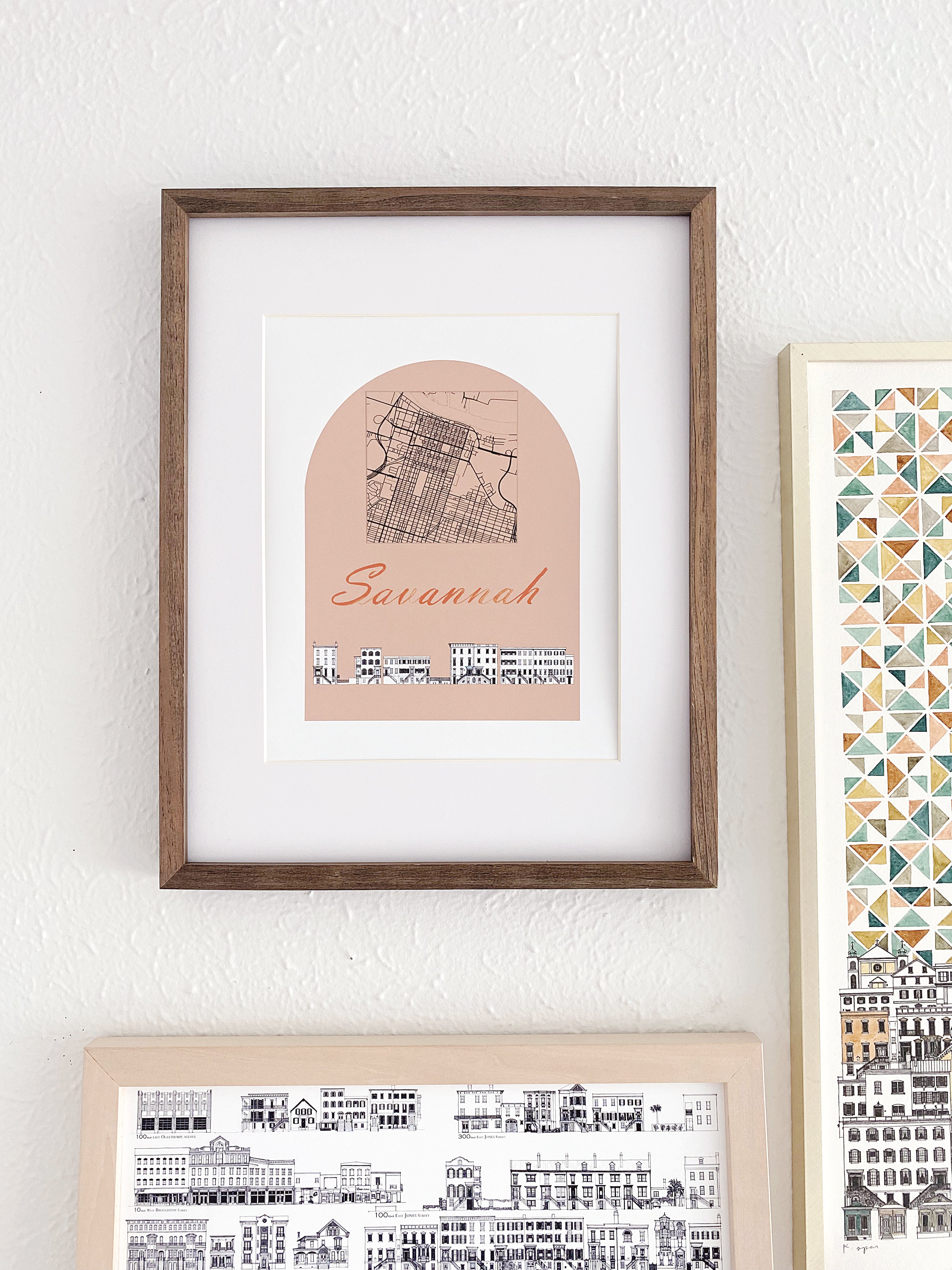 SAVANNAH Georgia Streetscape + Map: PRINT