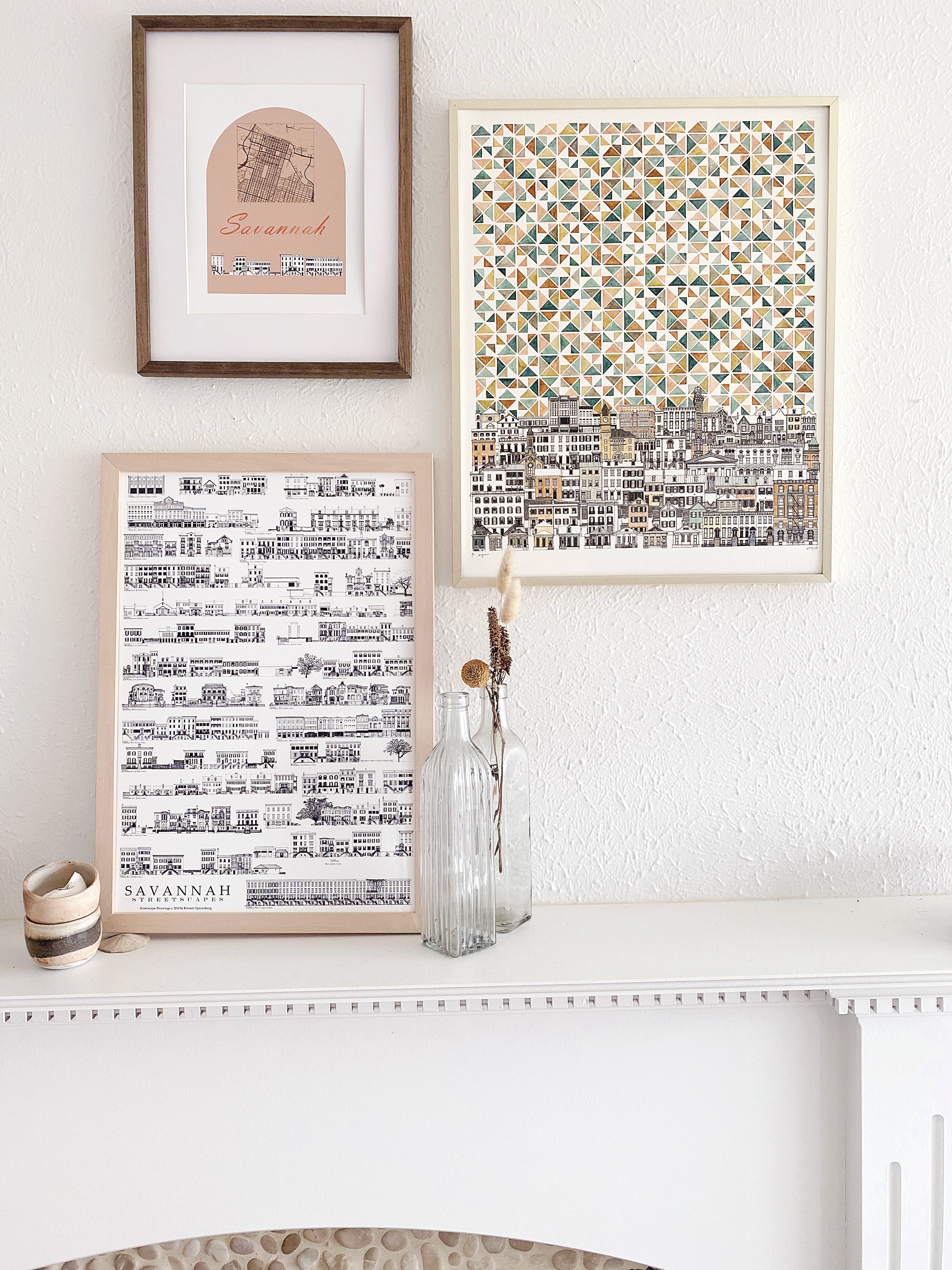 SAVANNAH Georgia Streetscape + Map: PRINT