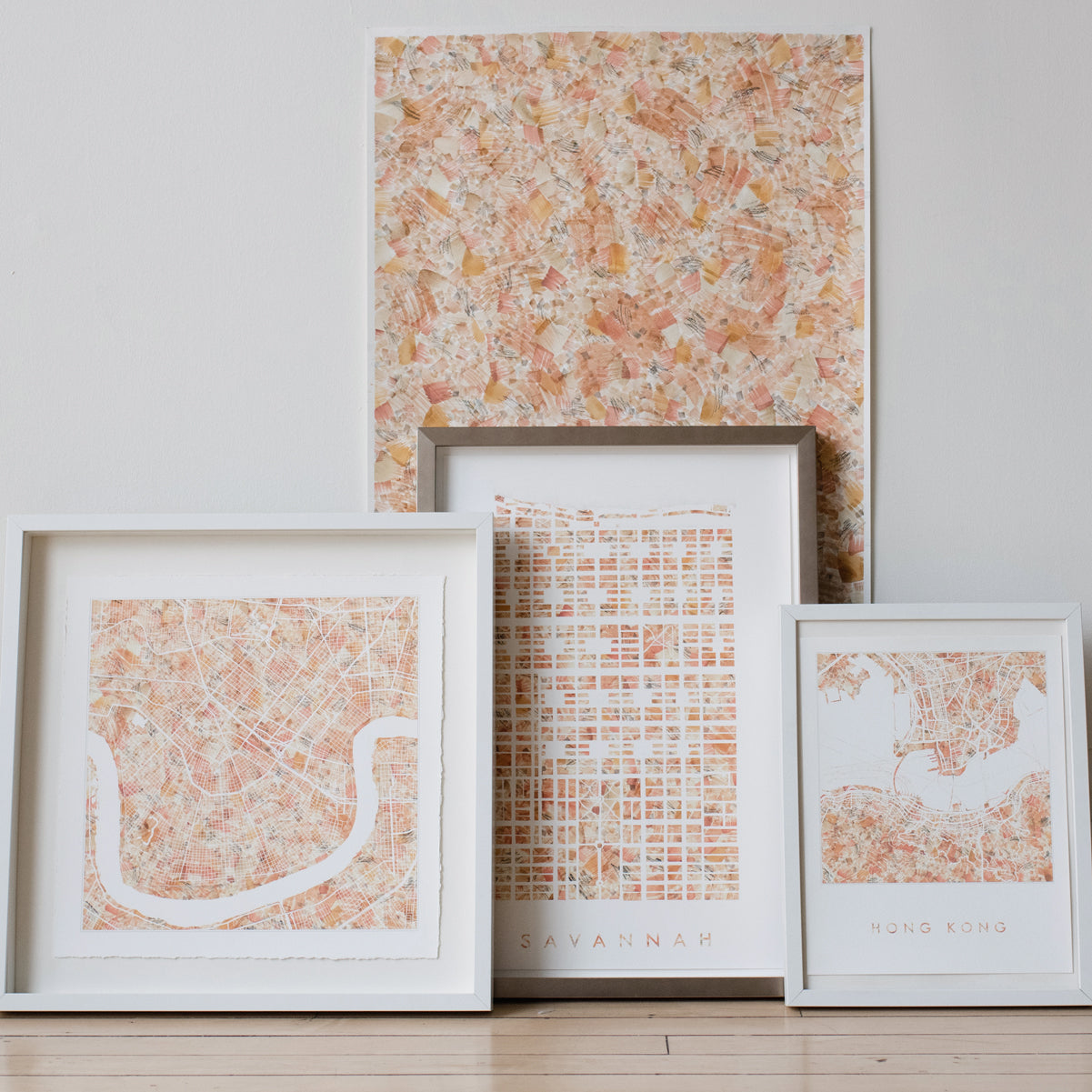 Custom YOUR CITY: Painted "Urban Fabrics" Map: PRINT: Wholesale Only