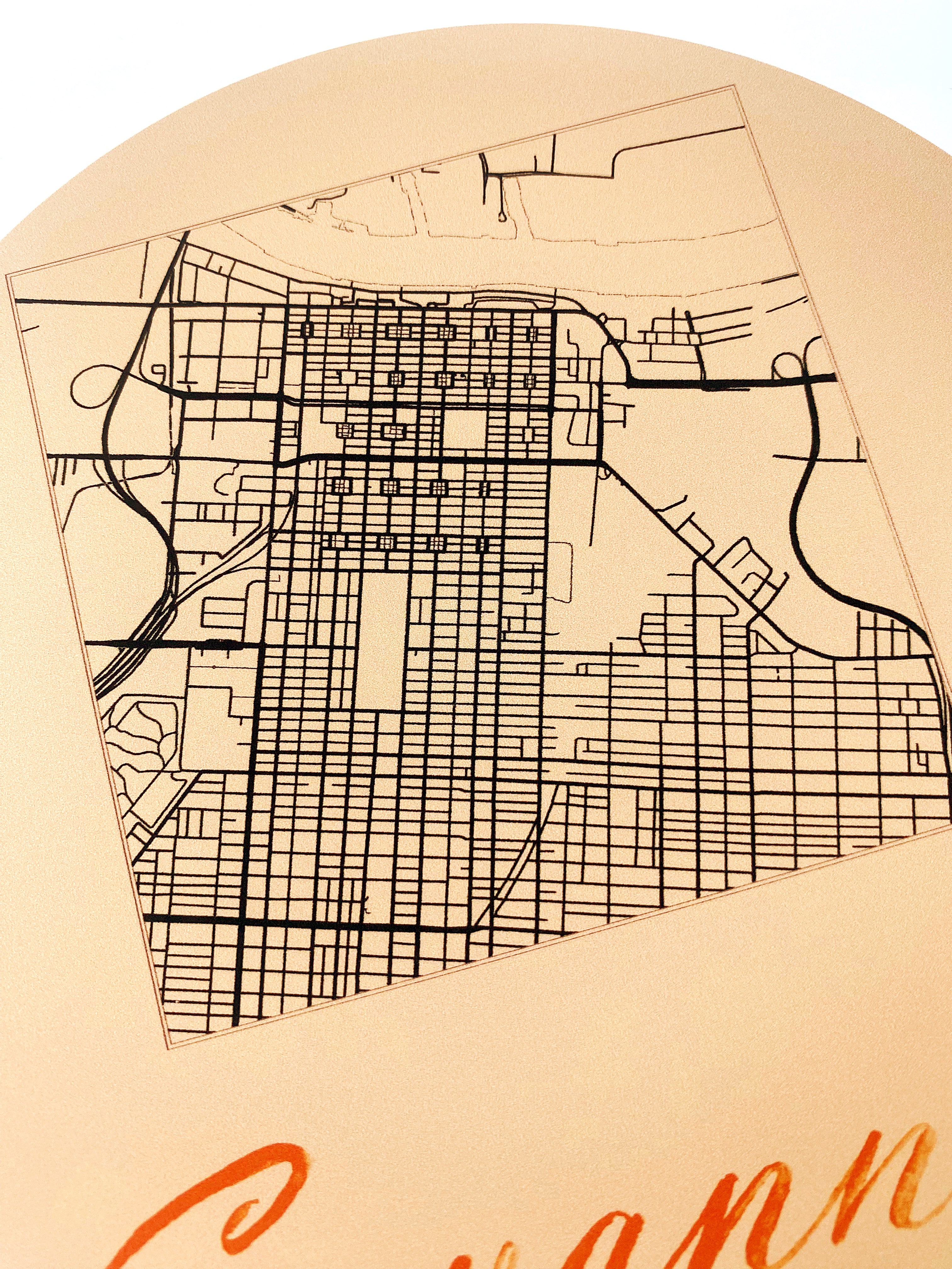 SAVANNAH Georgia Streetscape + Map: PRINT