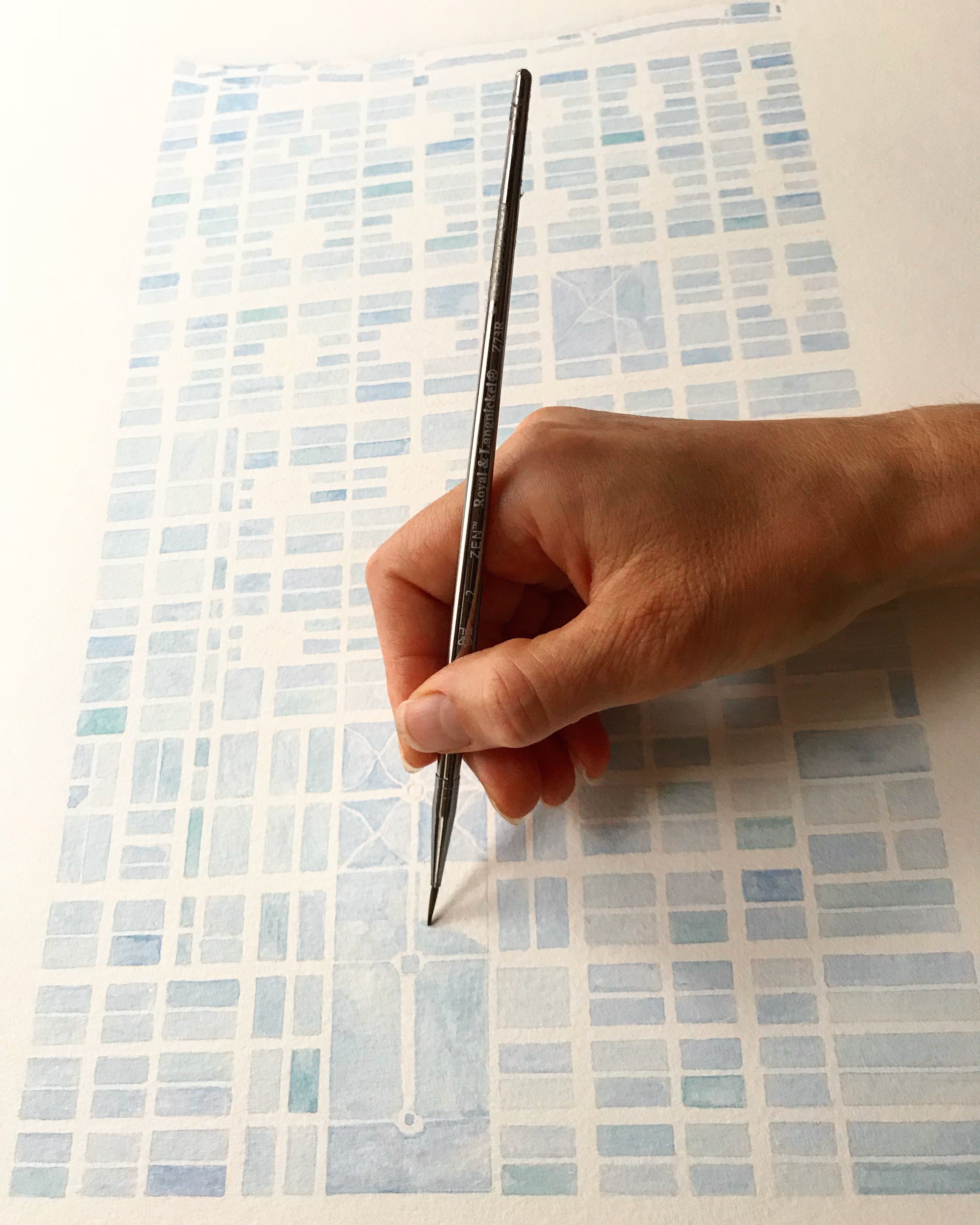 SAVANNAH Georgia Watercolor Map - THANK YOU greeting card (blue)