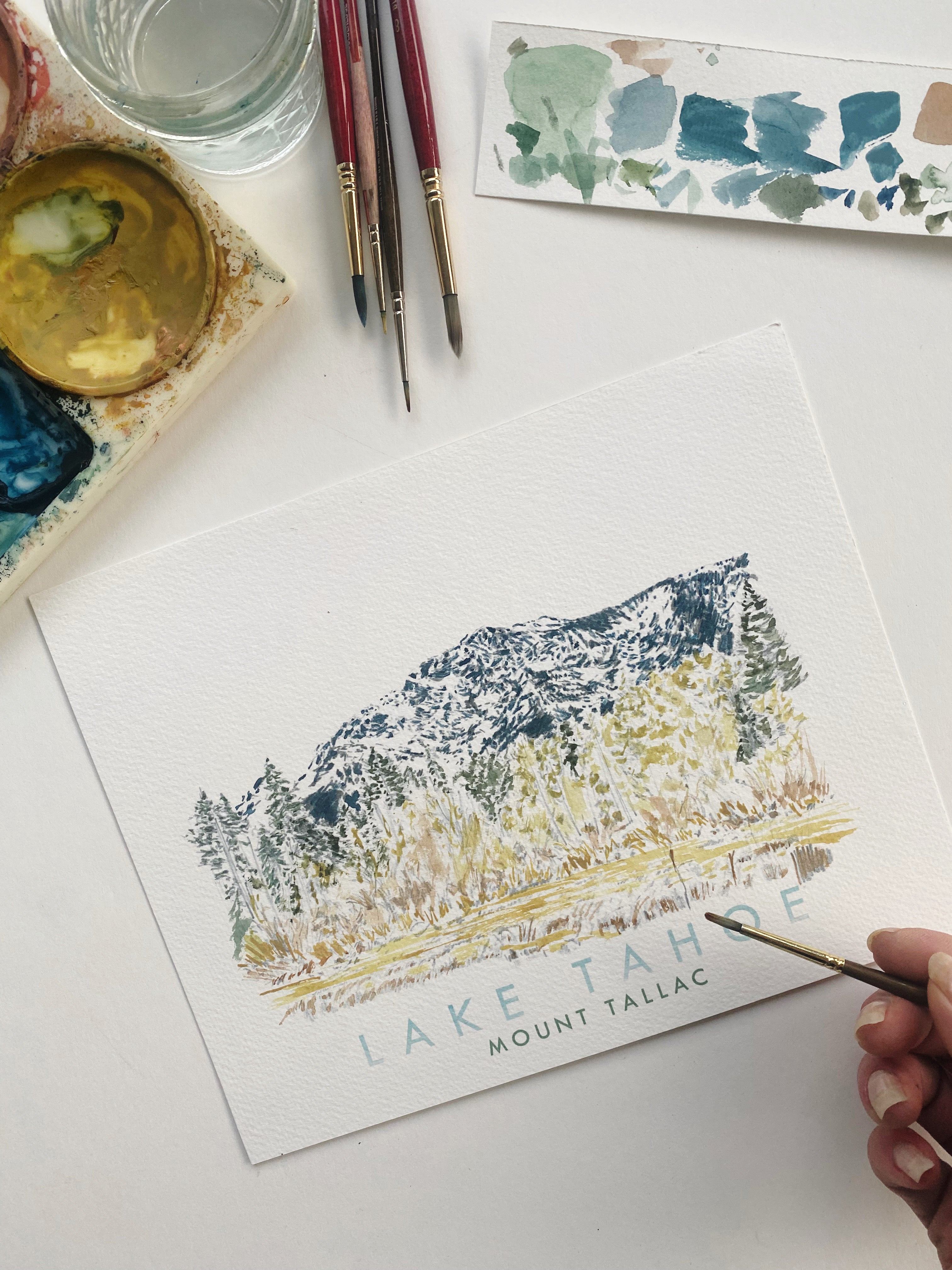 LAKE TAHOE - Mount Tallac Scene + Map - Standard Postcard