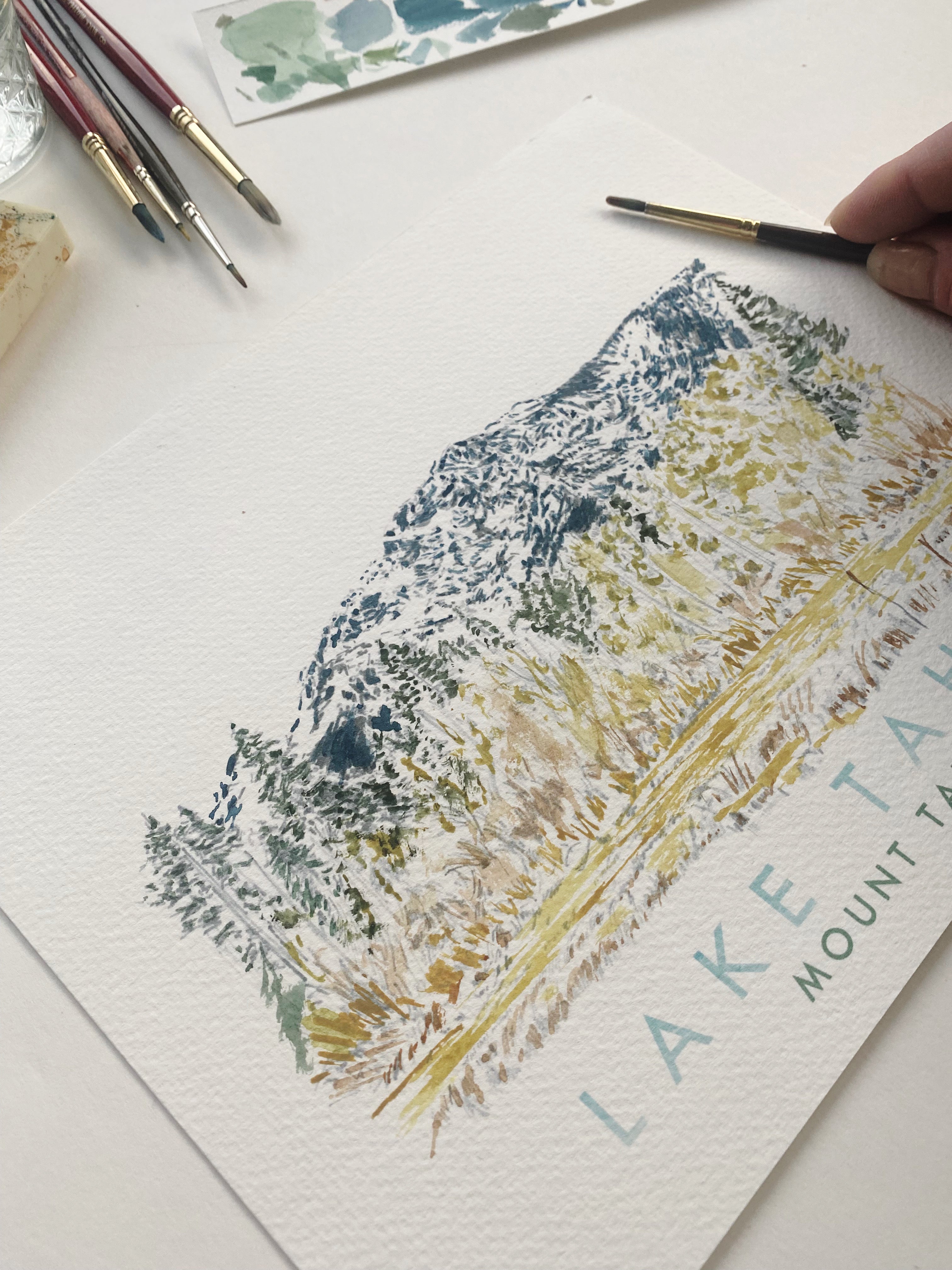 LAKE TAHOE - Mount Tallac Scene + Map - Standard Postcard