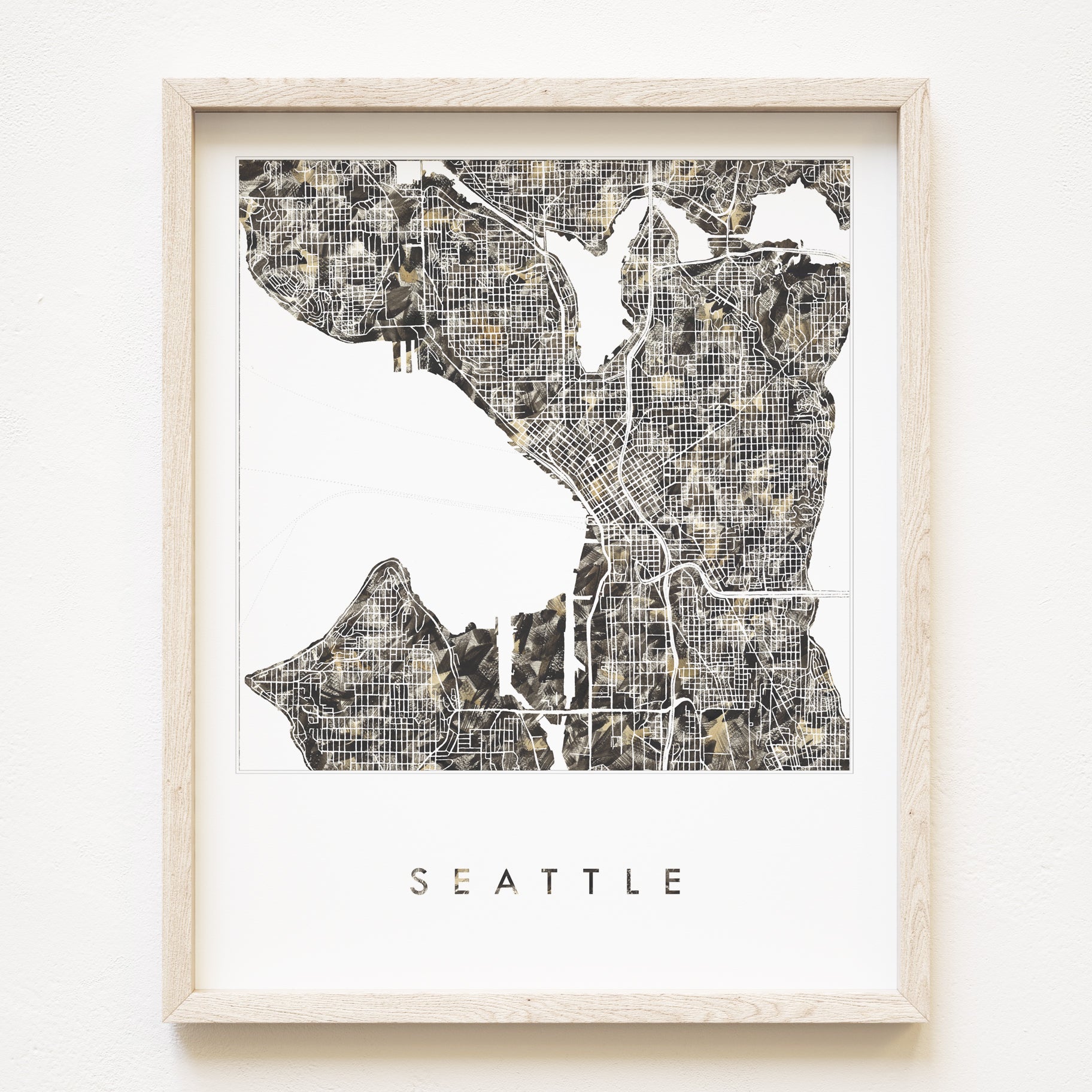SEATTLE Urban Fabrics City Map: PRINT