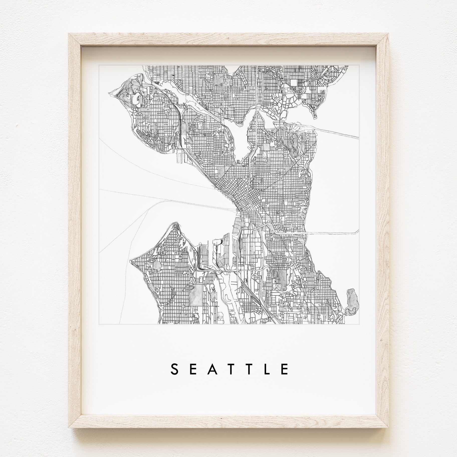 SEATTLE City Lines Map: PRINT