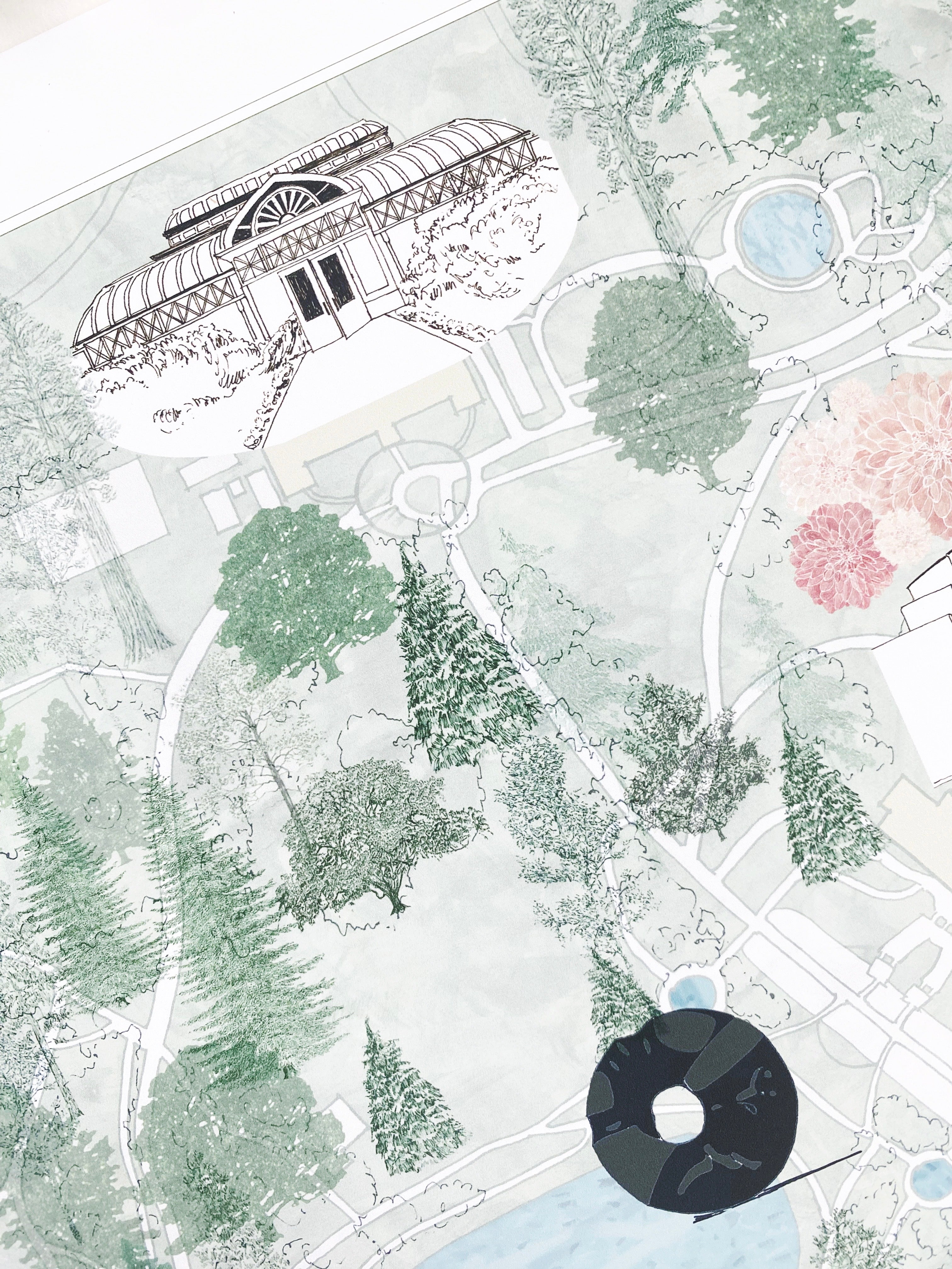 VOLUNTEER Park Art Map SEATTLE Washington: ART PRINT