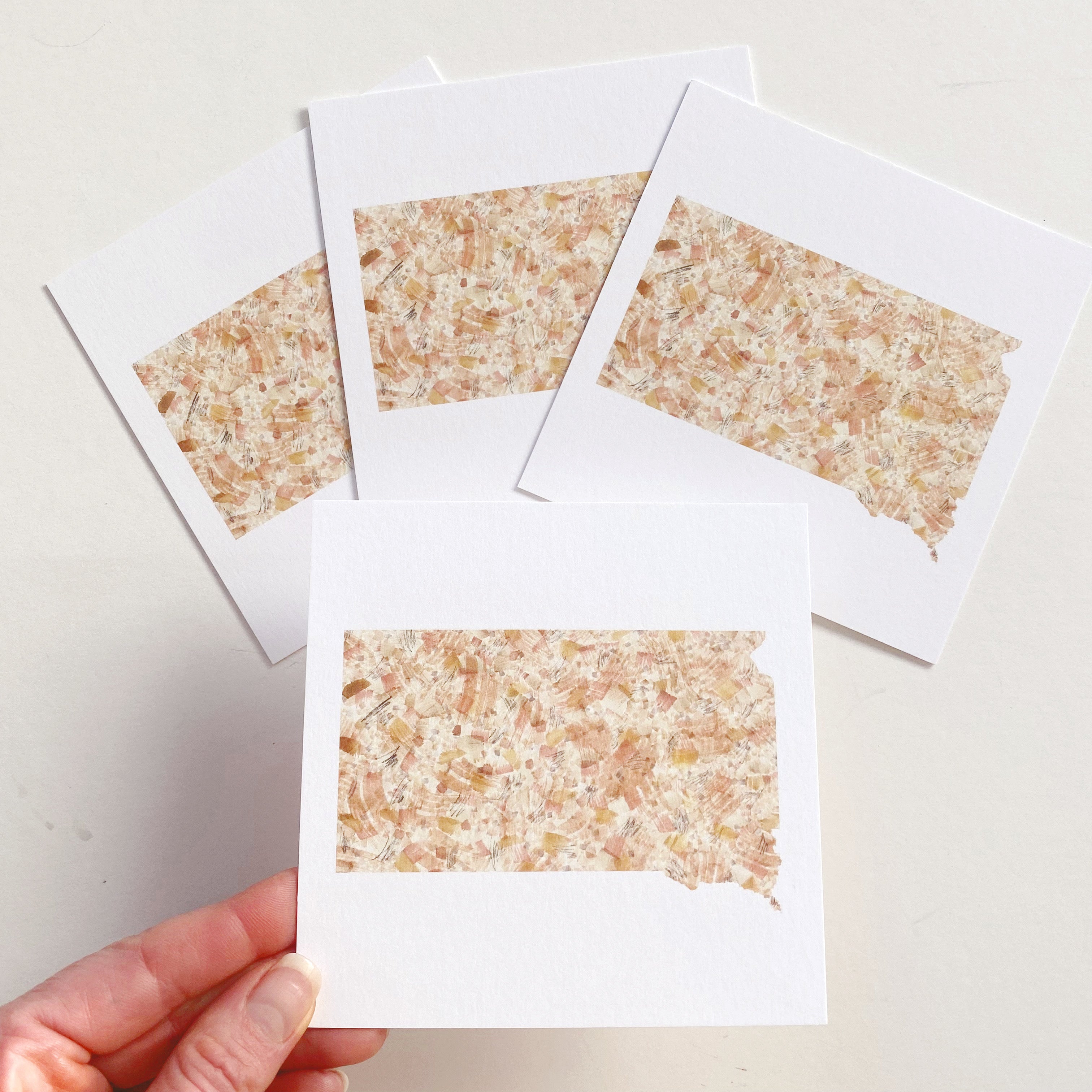 SOUTH DAKOTA Painted State Map SQUARE Postcard