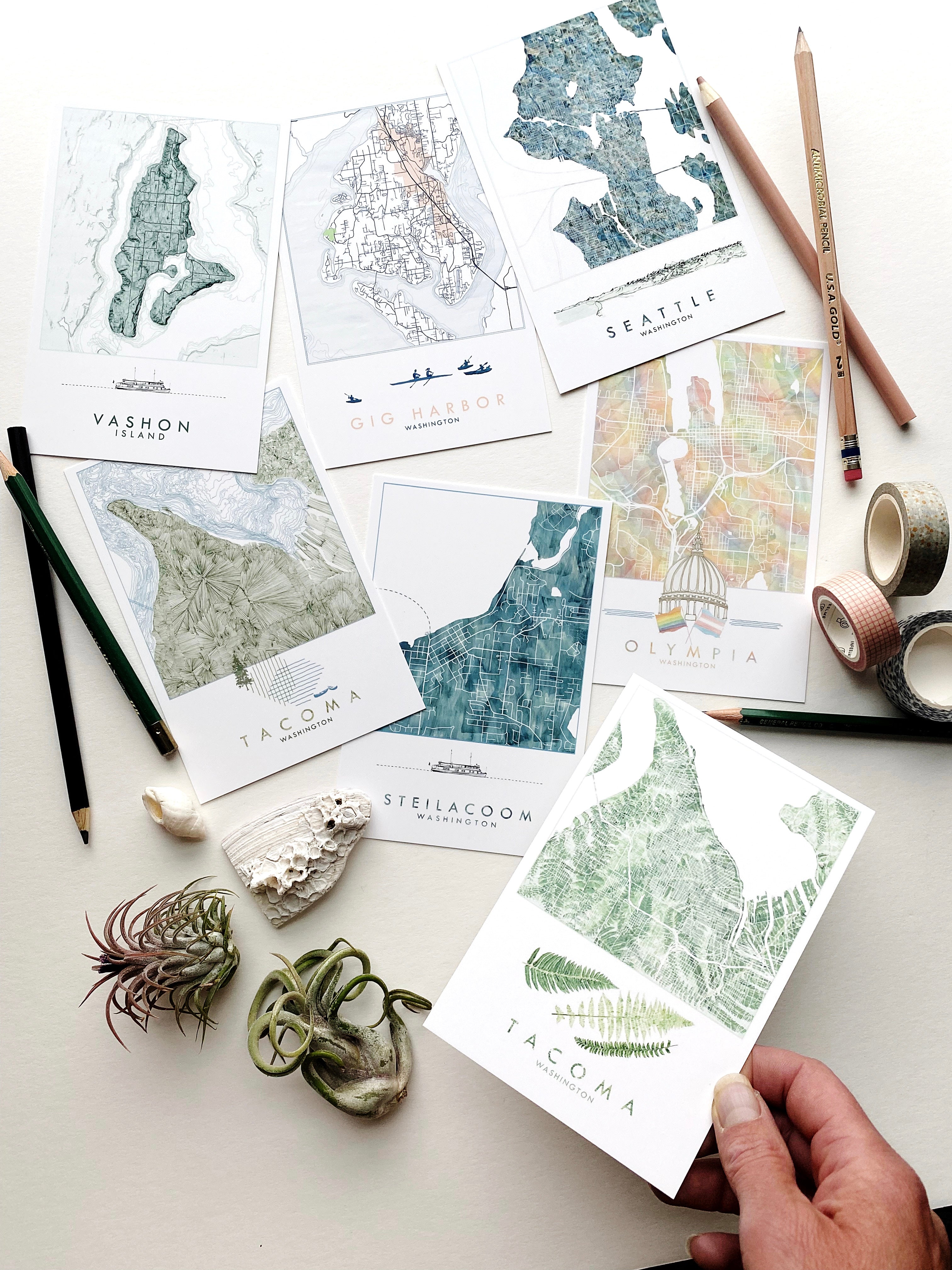 Customize YOUR CITY/PLACE Art Map: Standard POSTCARD: Wholesale Only