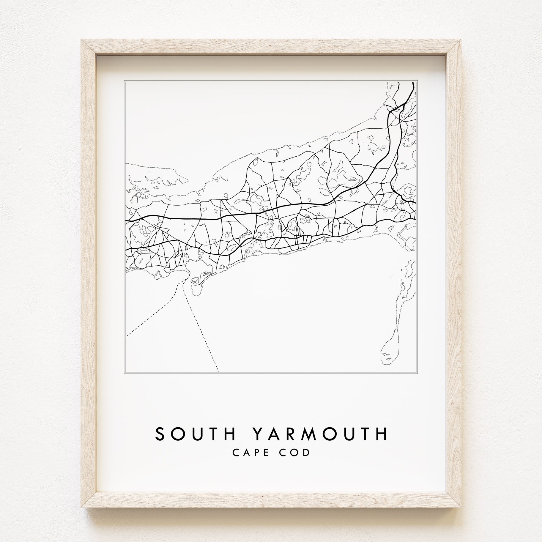 CAPE COD Hyannis Yarmouth Dennis Chatham Brewster Massachusetts: City Lines Street Map: PRINT