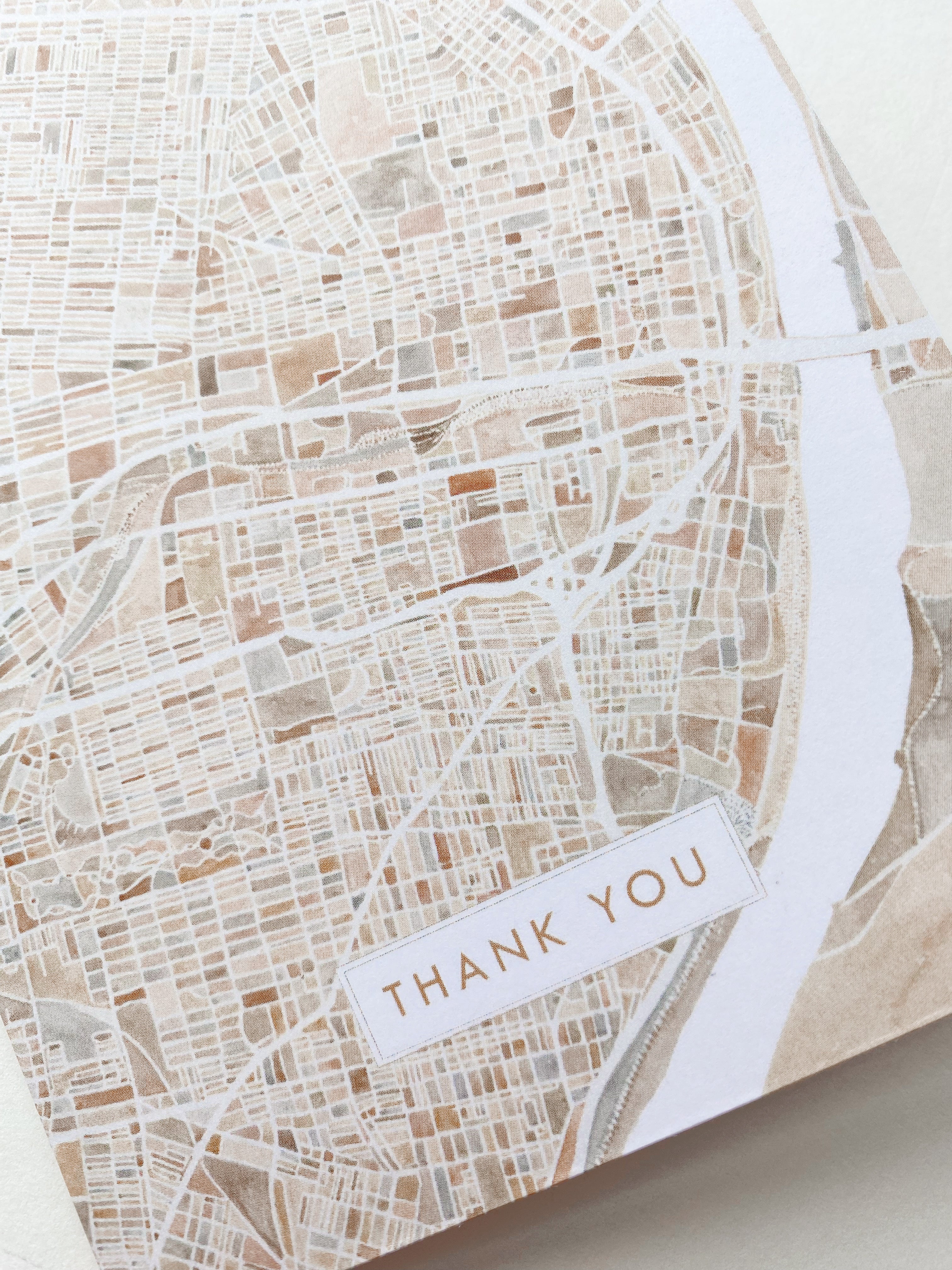 St. LOUIS Watercolor Map - thank you card (earth tones)