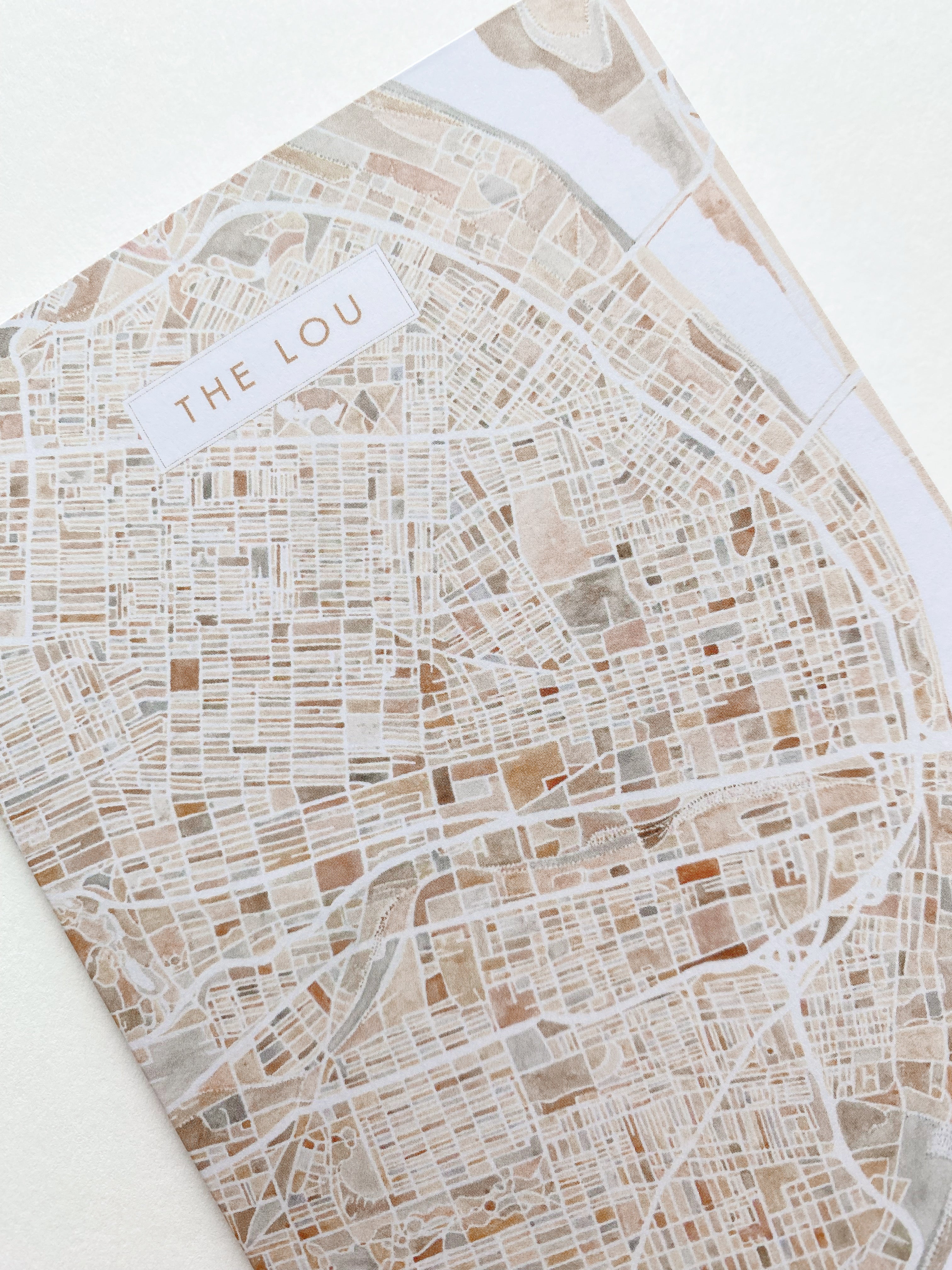 THE LOU St Louis Missouri Watercolor Map - city nickname greeting card