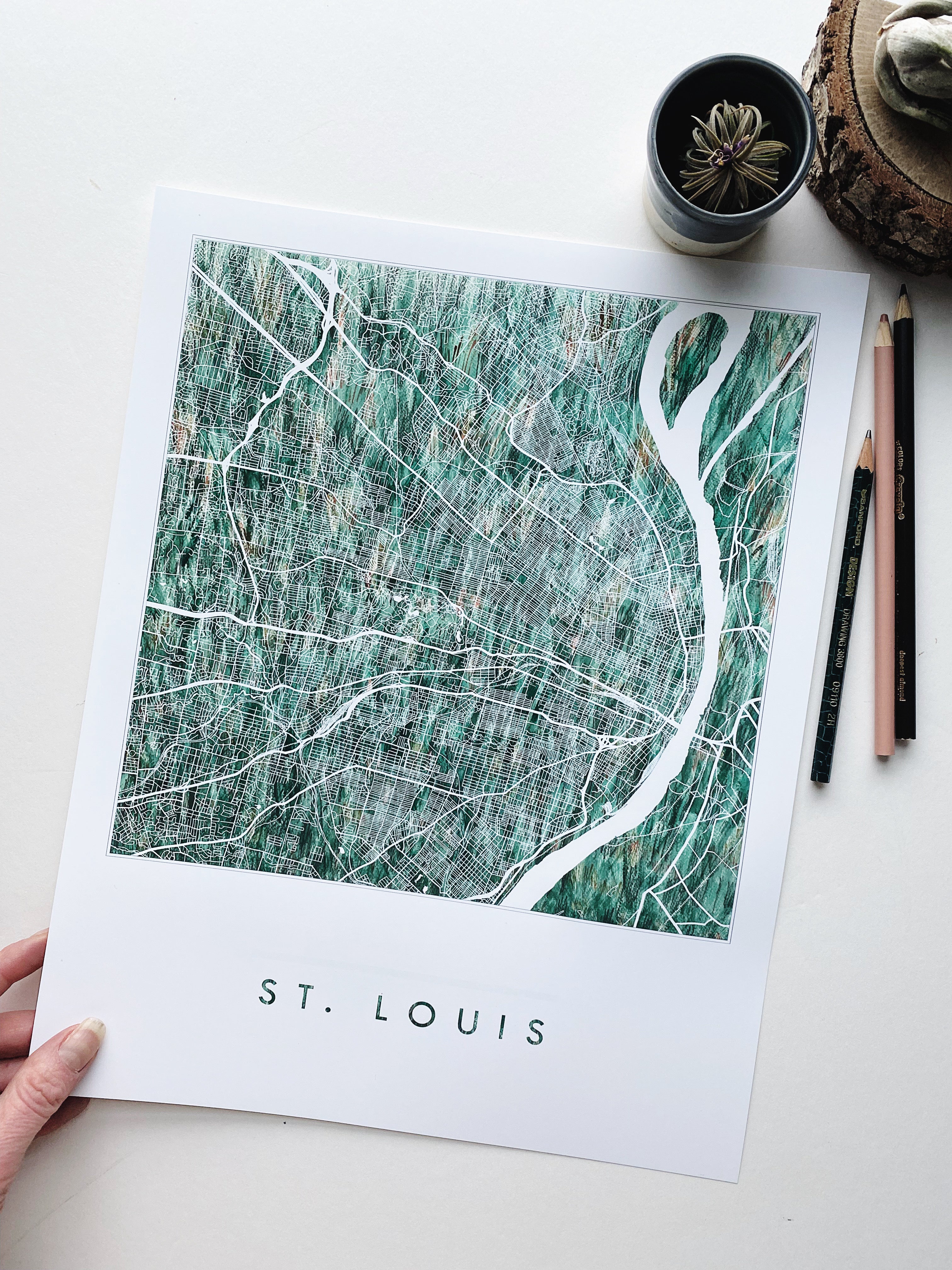 St. Louis Missouri Urban Fabrics City Map: PRINT