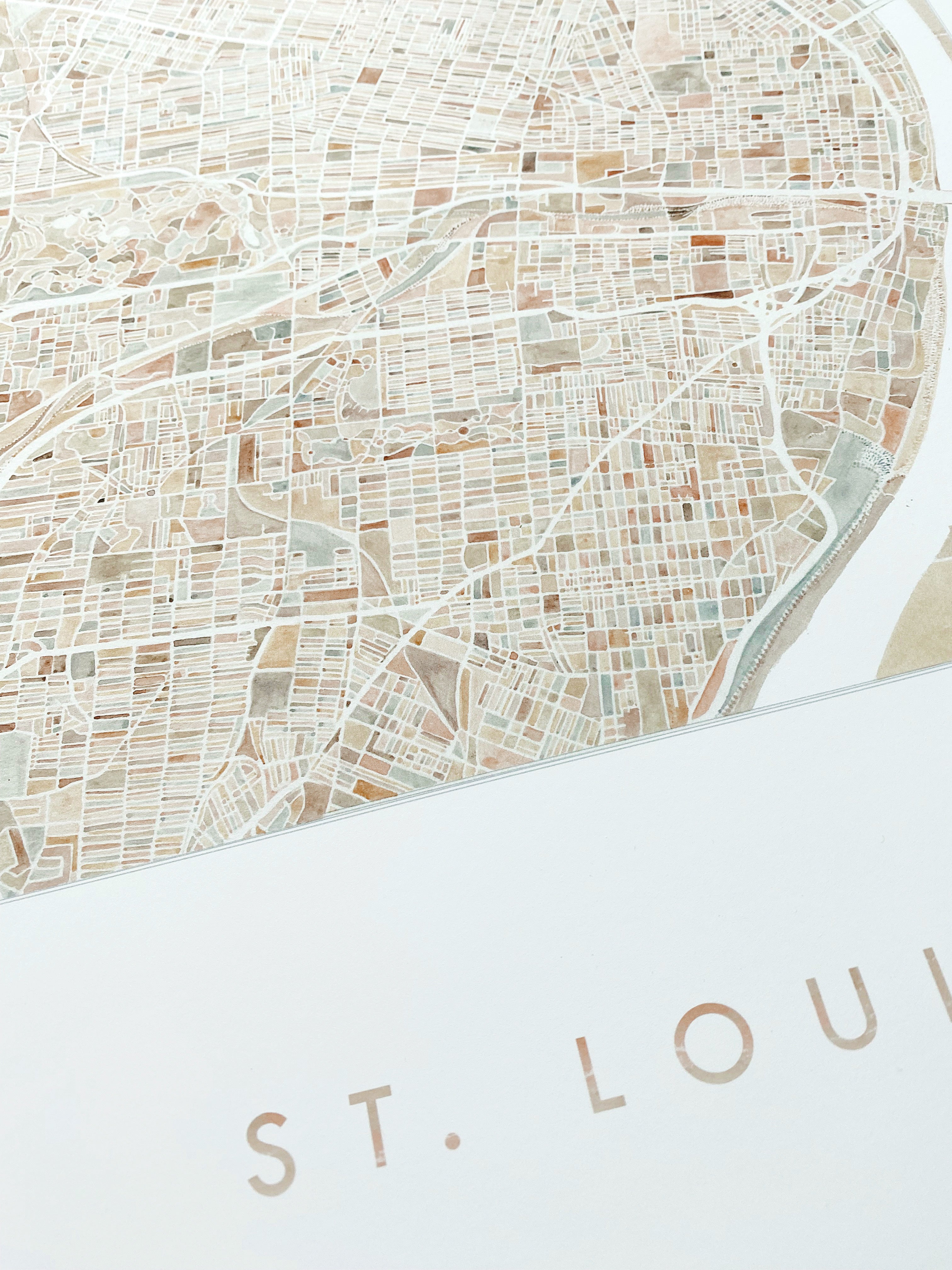 ST. LOUIS Watercolor City Blocks Map: PRINT