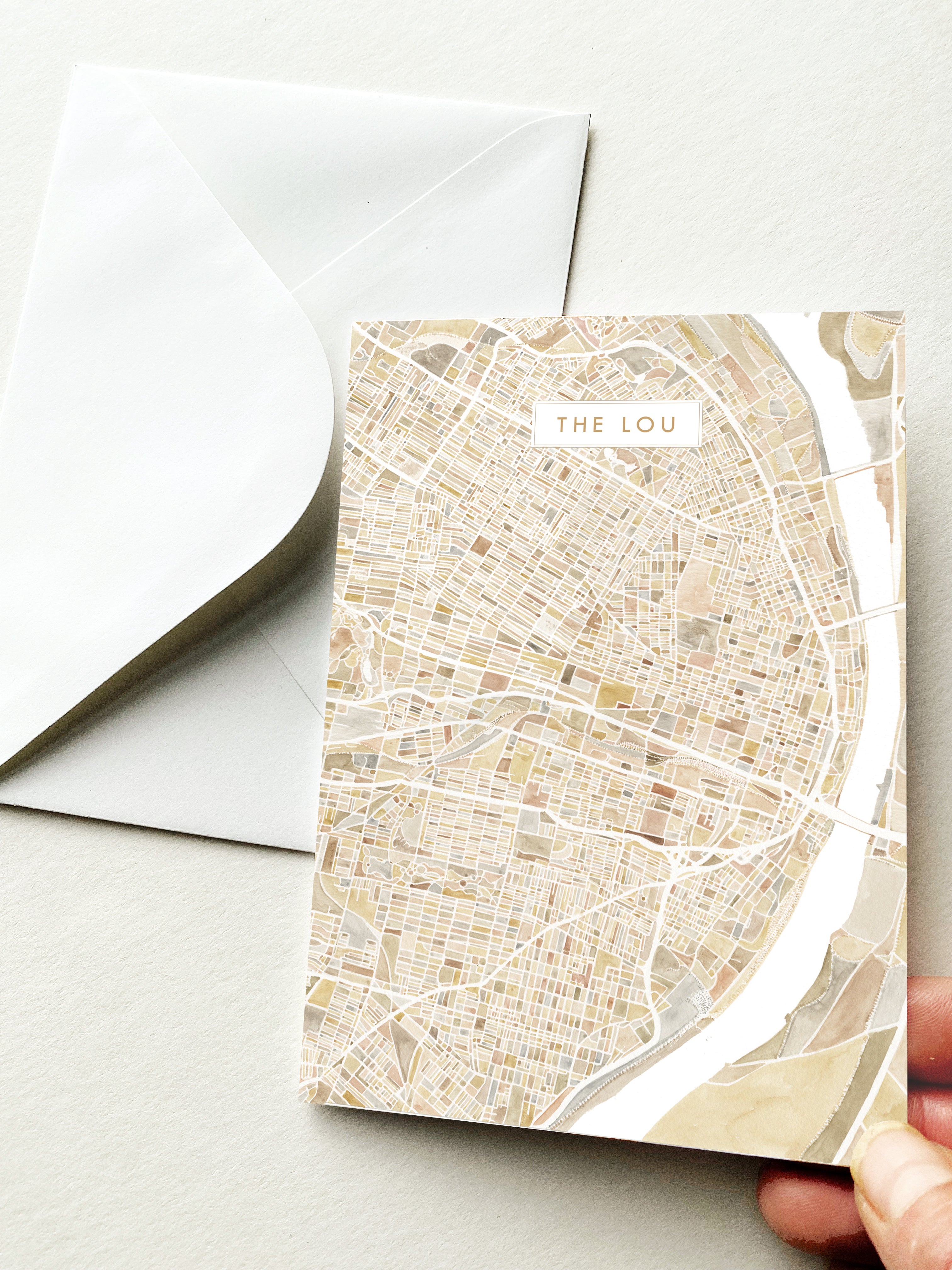 THE LOU St Louis Missouri Watercolor Map - city nickname greeting card