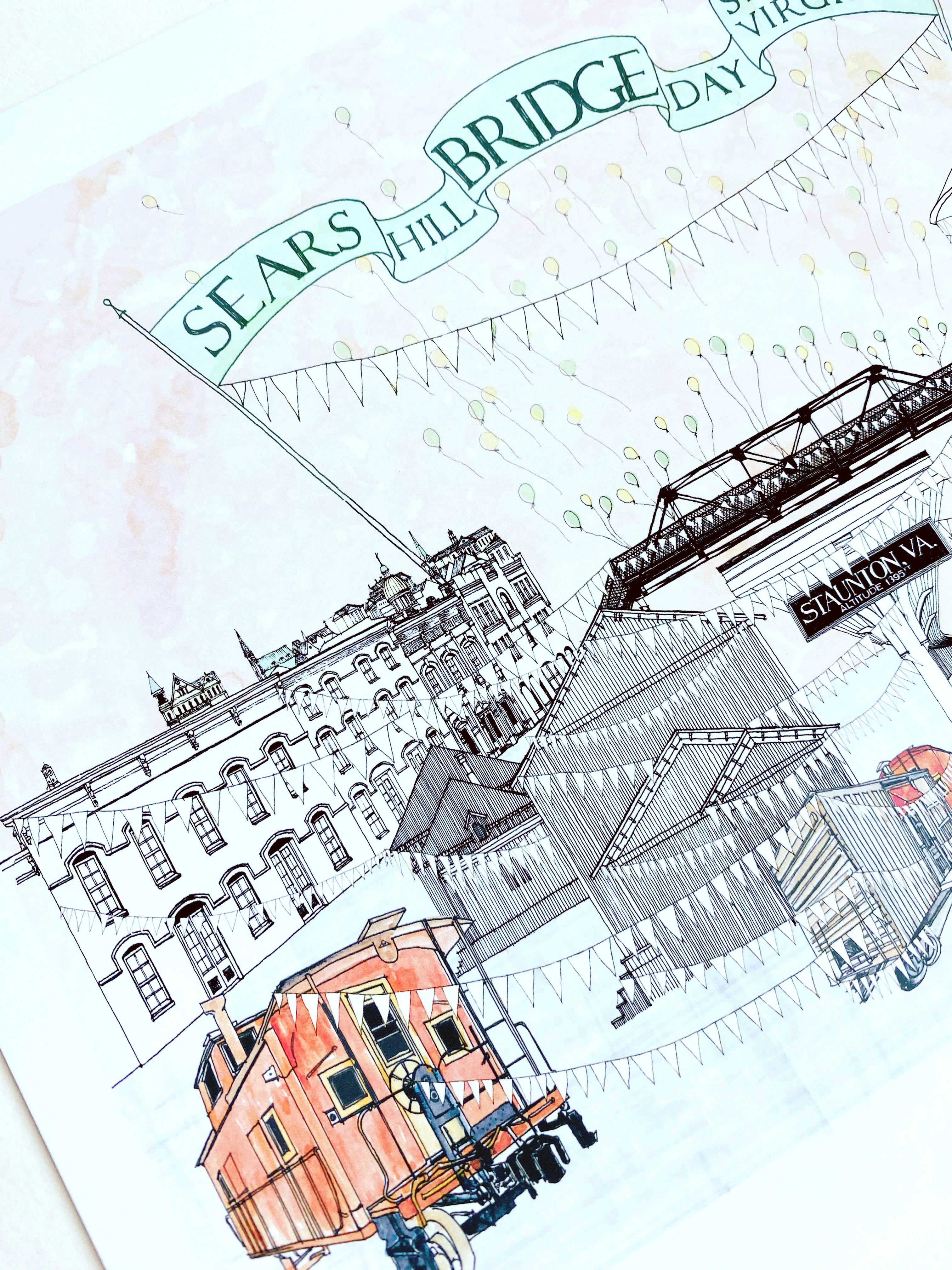 STAUNTON Virginia Sears Hill Bridge Day: PRINT