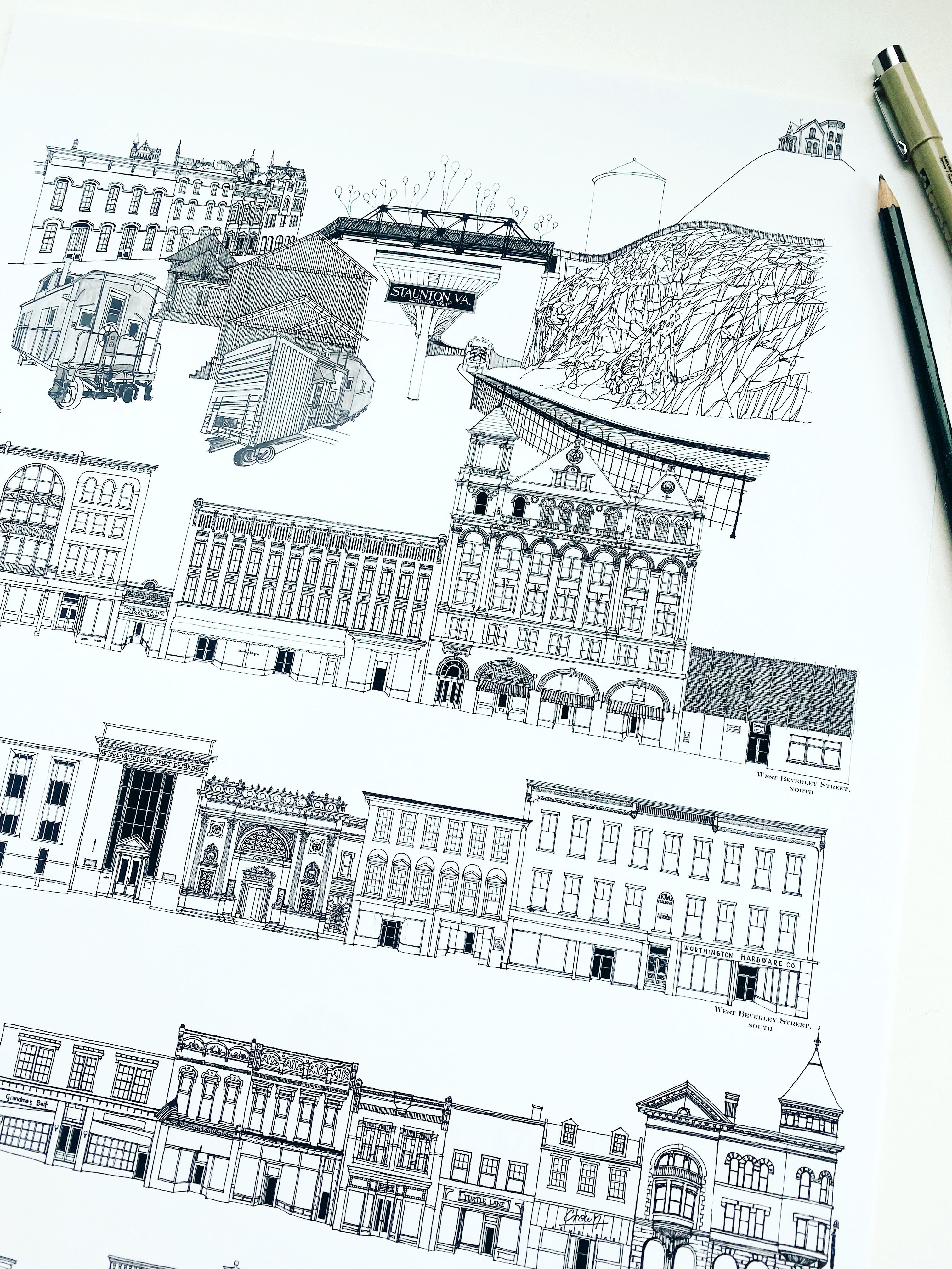 Staunton Virginia Sears Hill Streetscapes: ART PRINT