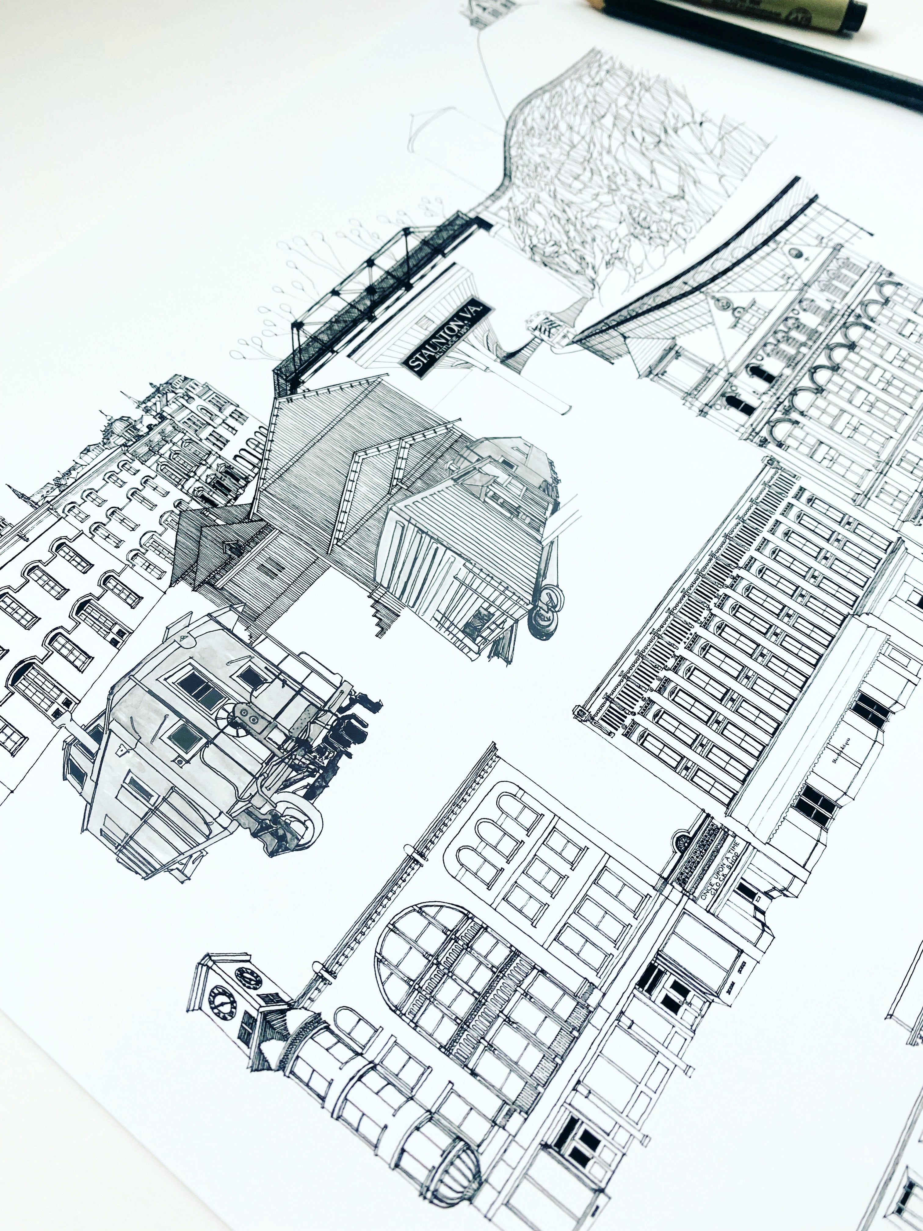 Staunton Virginia Sears Hill Streetscapes: ART PRINT