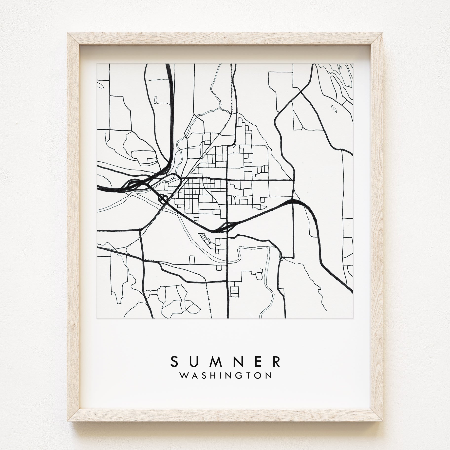 SUMNER Washington City Lines Map: PRINT