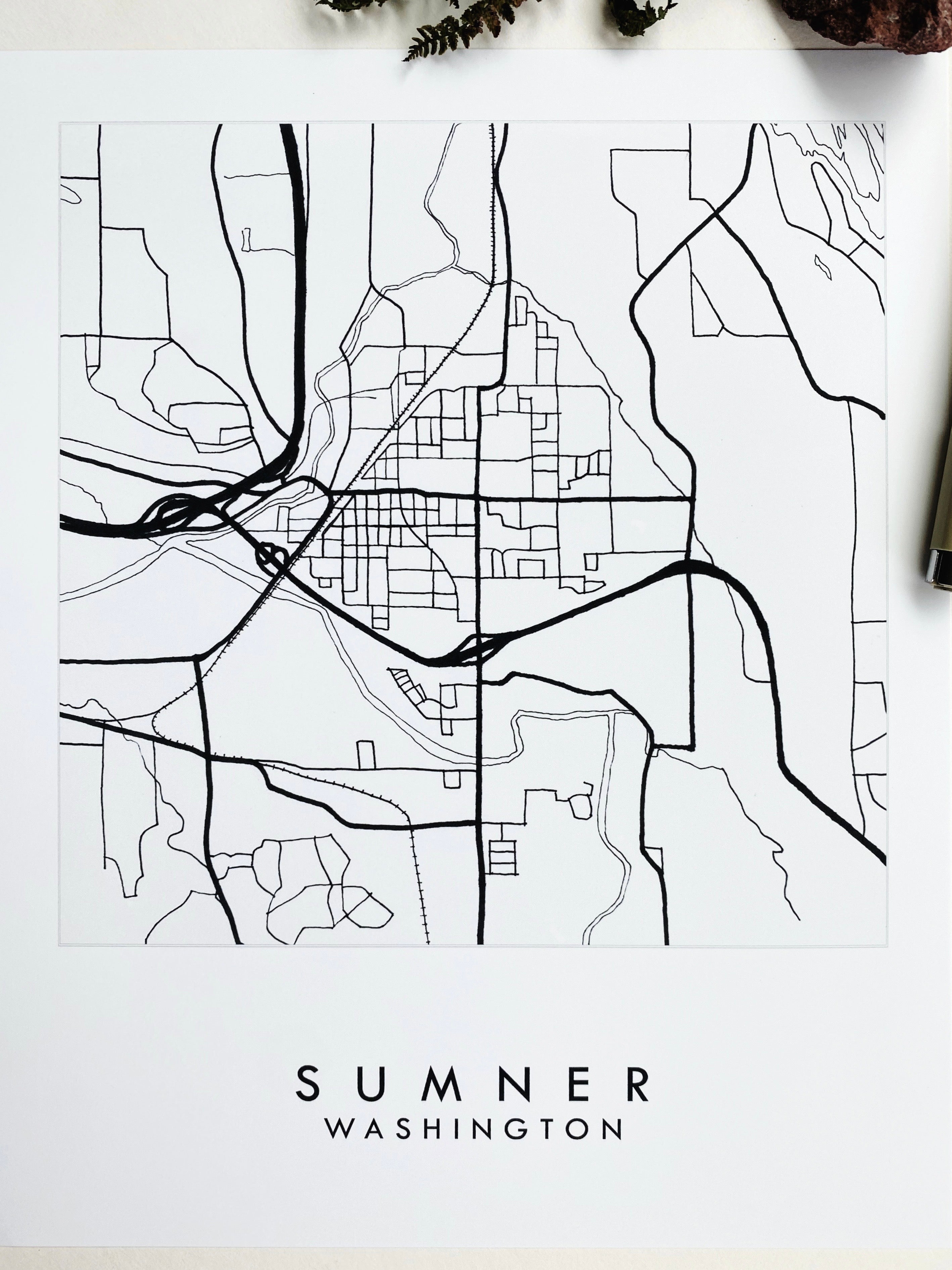 SUMNER Washington City Lines Map: PRINT