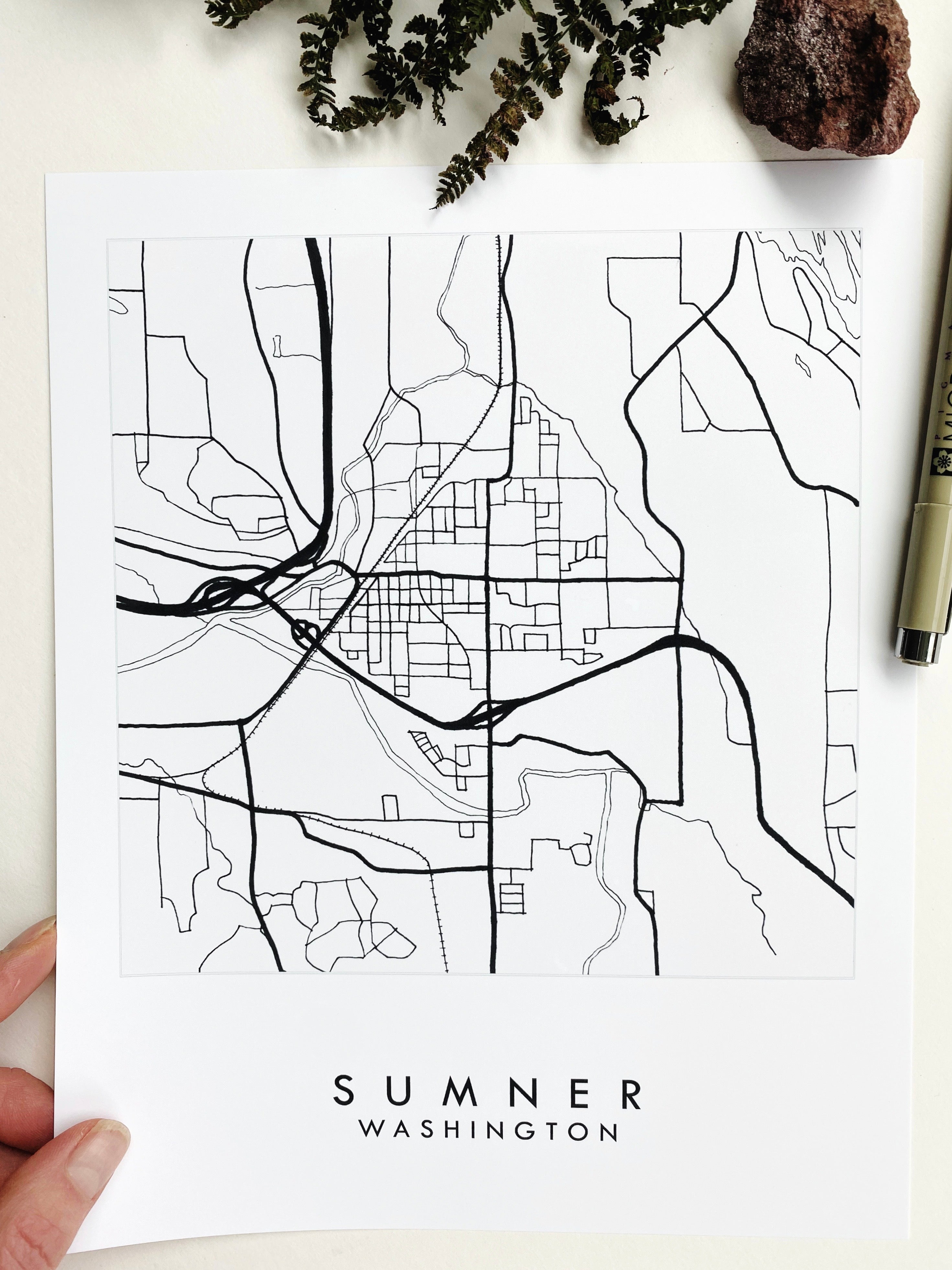 SUMNER Washington City Lines Map: PRINT