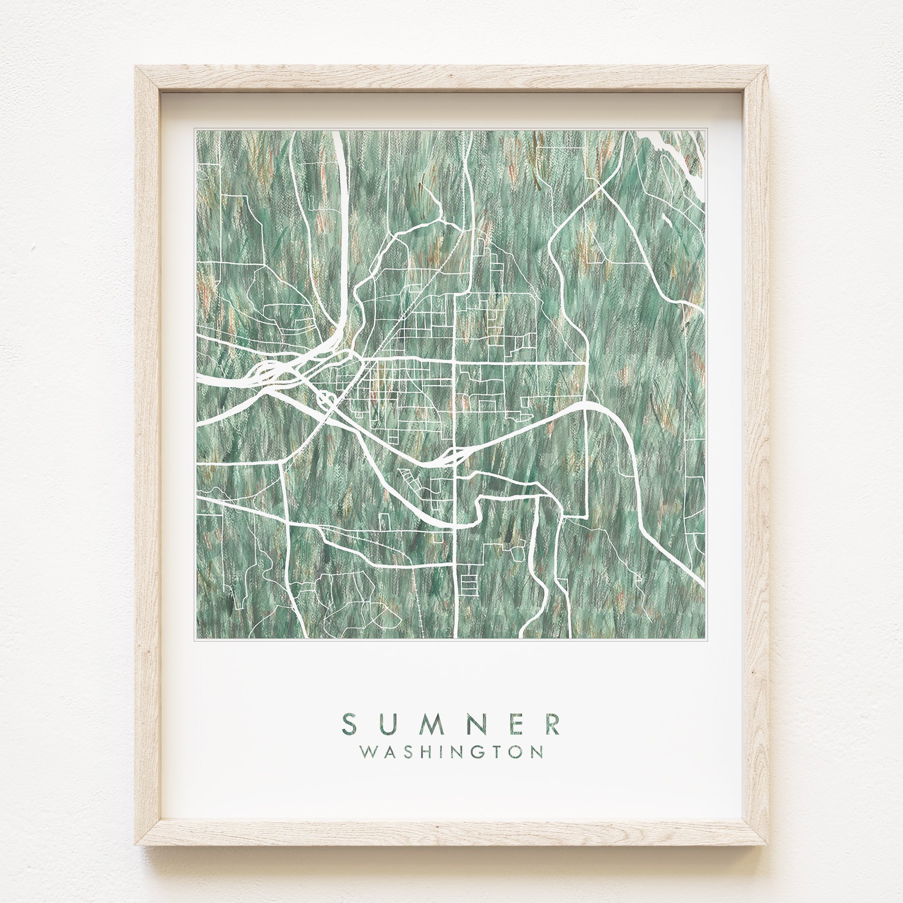 SUMNER Washington Urban Fabrics City Map: PRINT