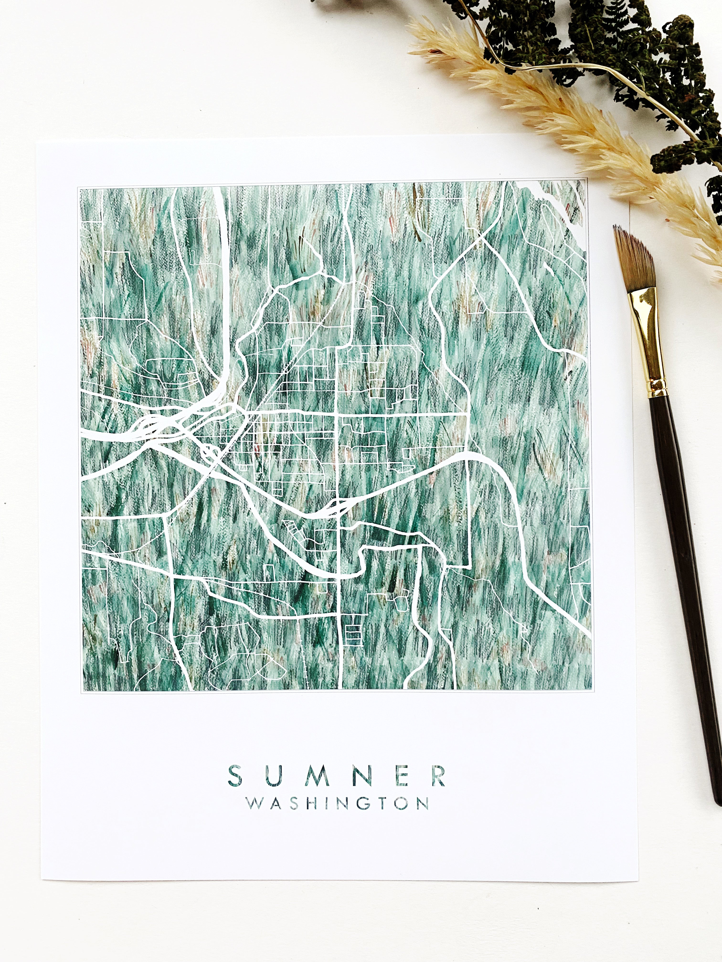 SUMNER Washington Urban Fabrics City Map: PRINT
