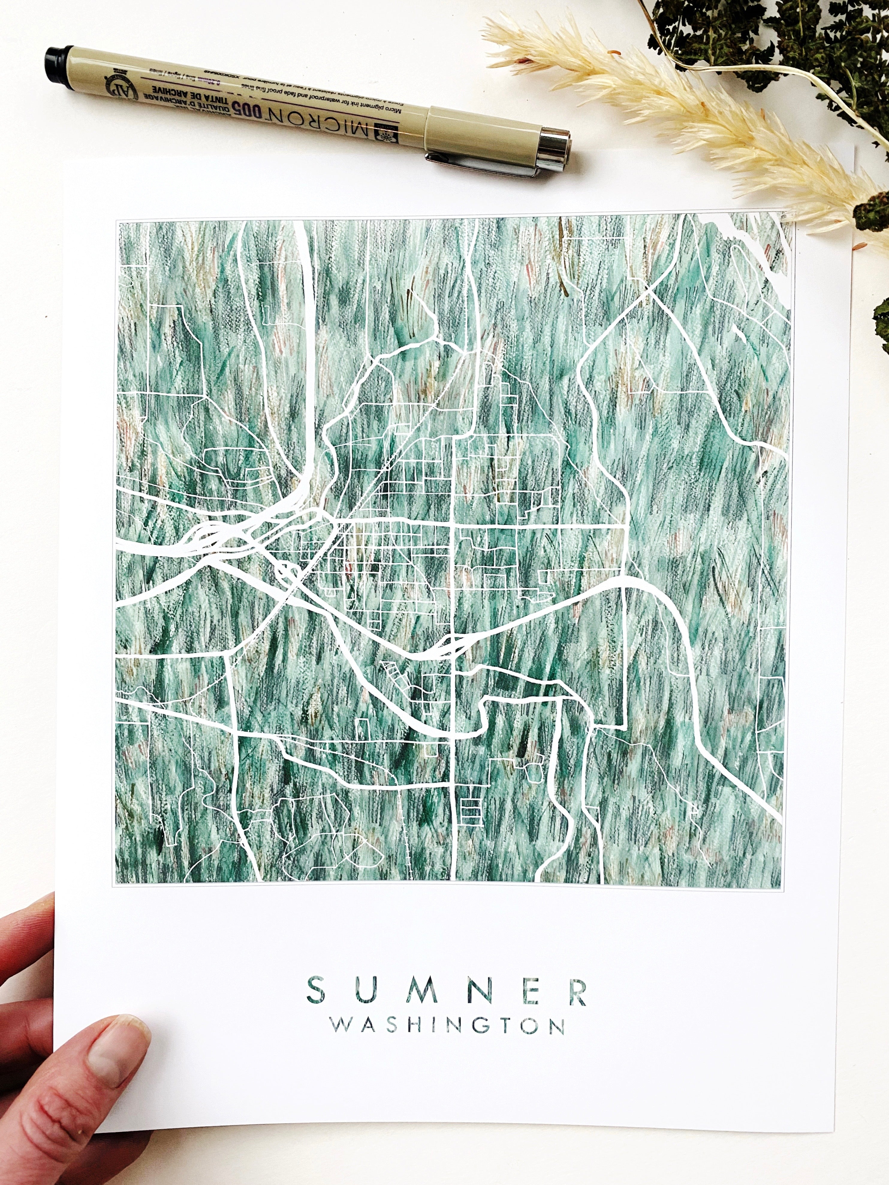SUMNER Washington Urban Fabrics City Map: PRINT