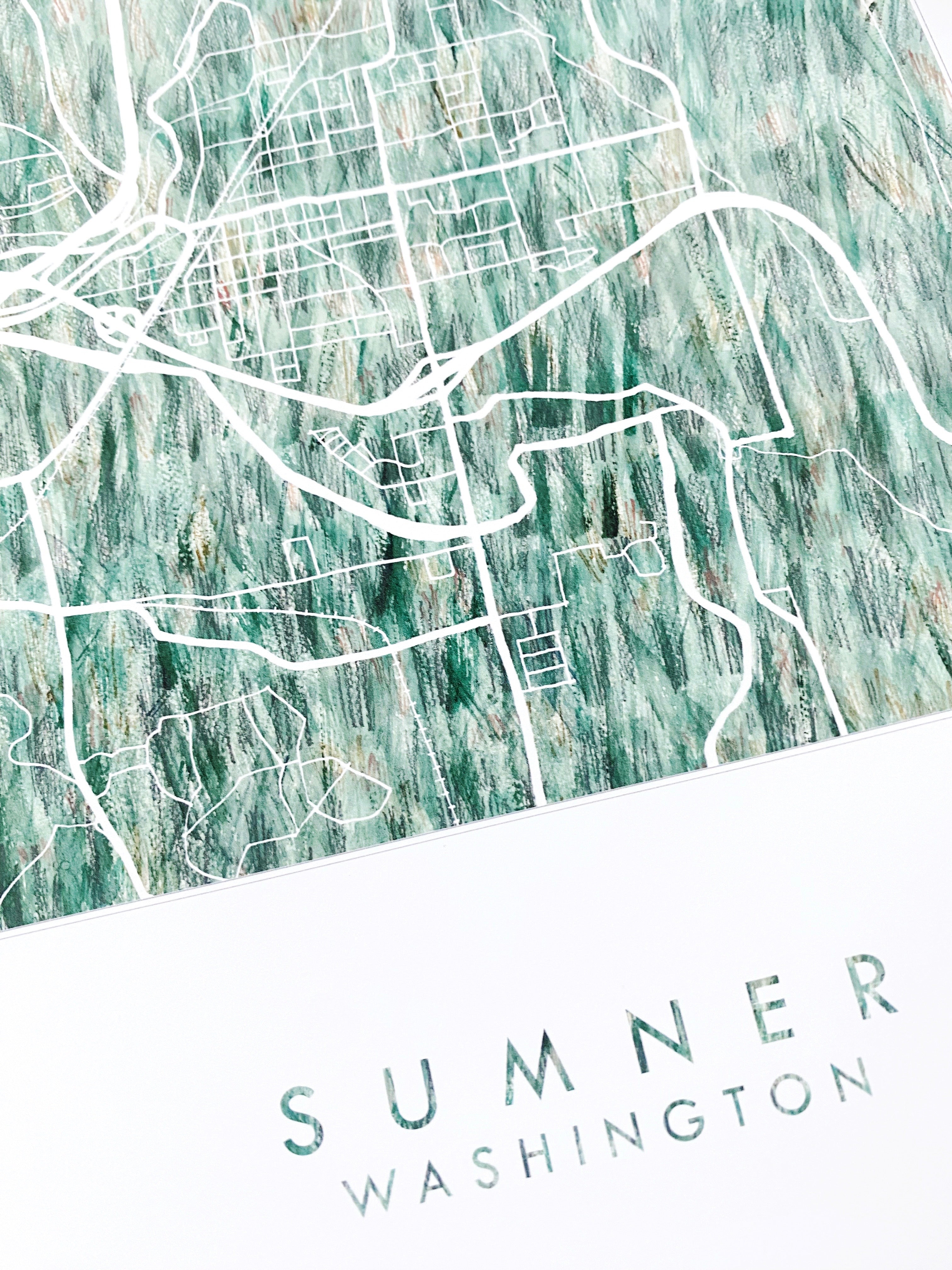 SUMNER Washington Urban Fabrics City Map: PRINT