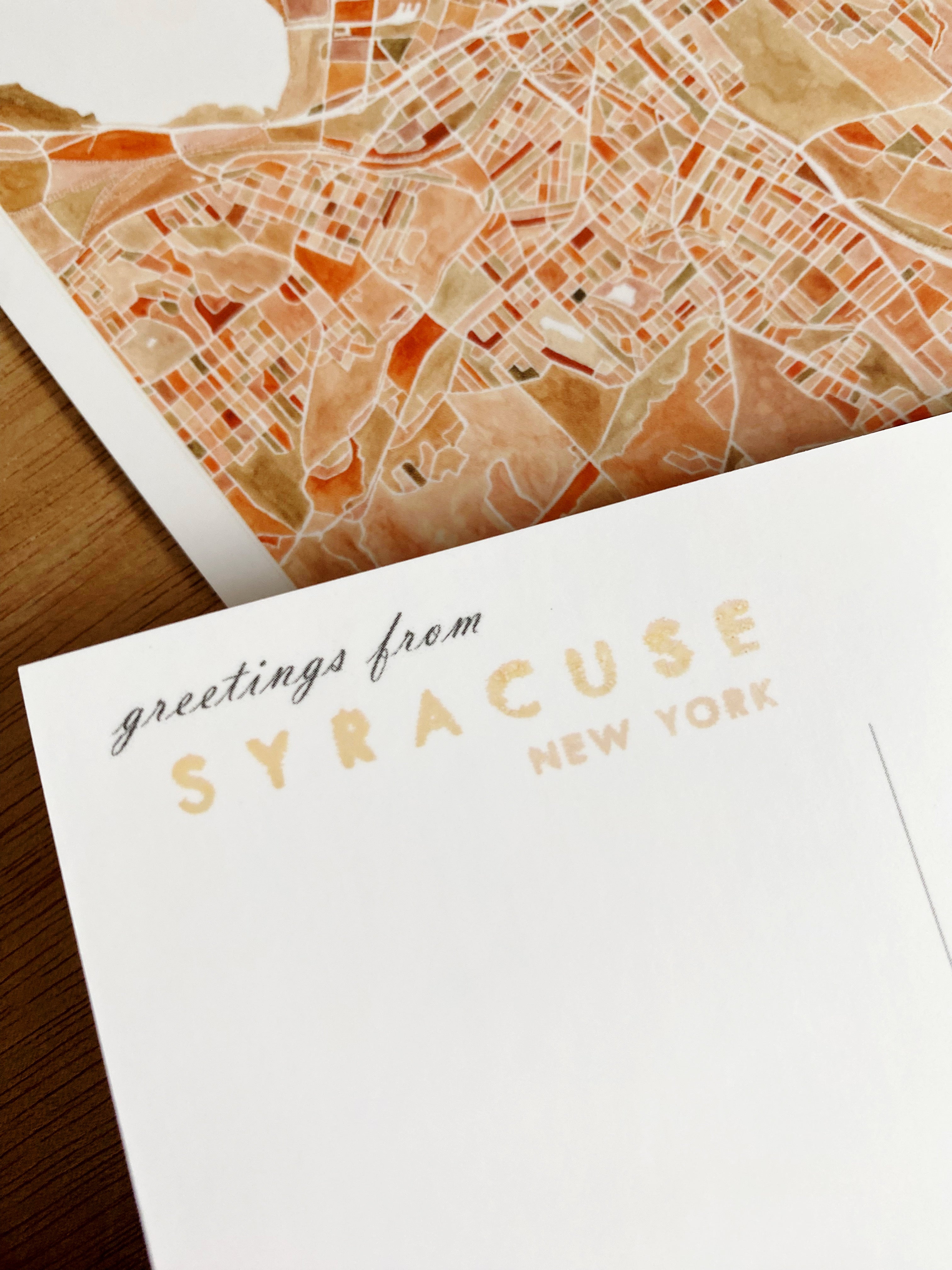 SYRACUSE (Seconds!) New York Map Postcard